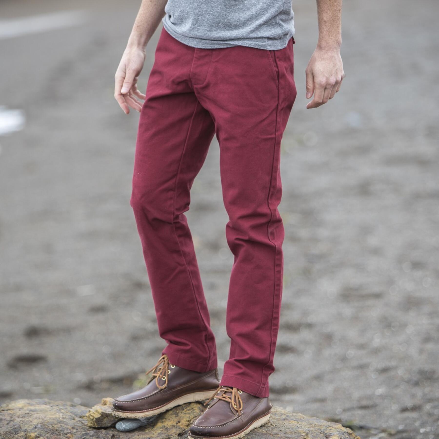 gustin #97 deep red duck canvas chino