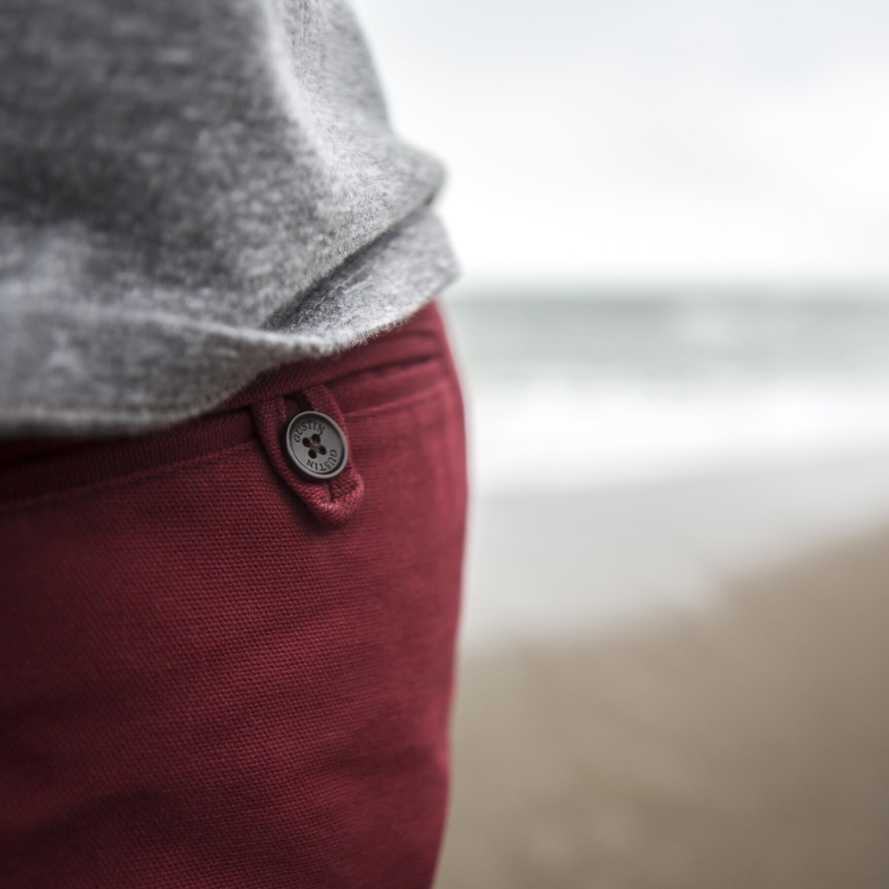 gustin #97 deep red duck canvas chino