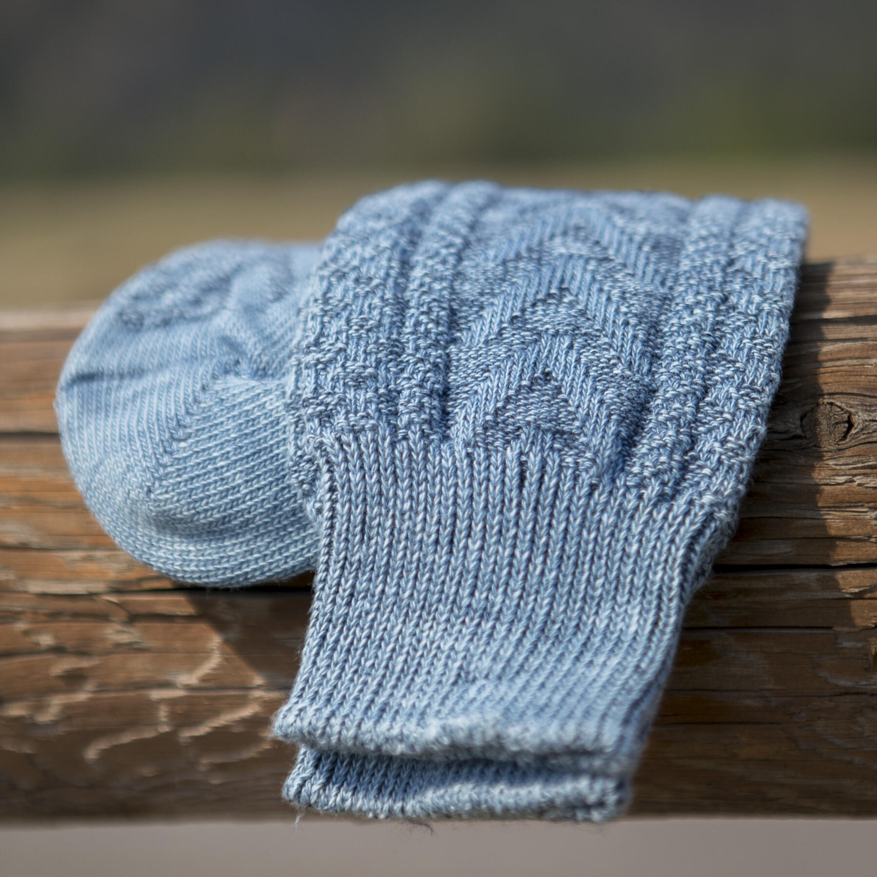 gustin japan indigo cable-knit sock 3pk