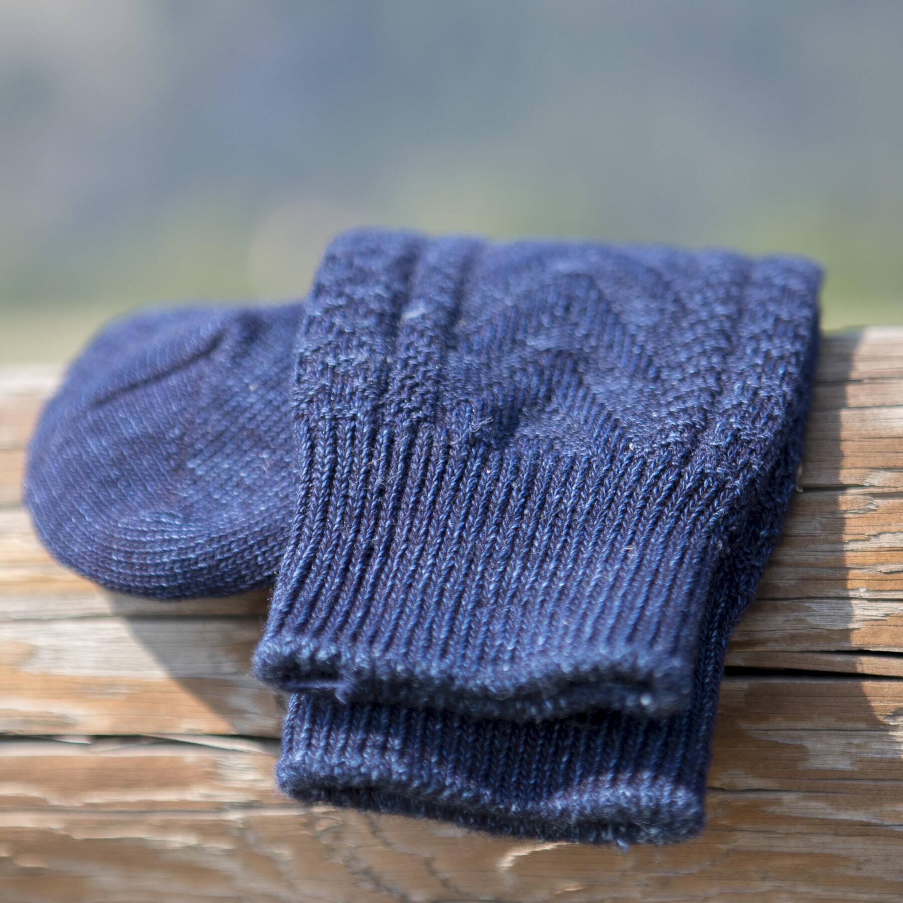 gustin japan indigo cable-knit sock 3pk