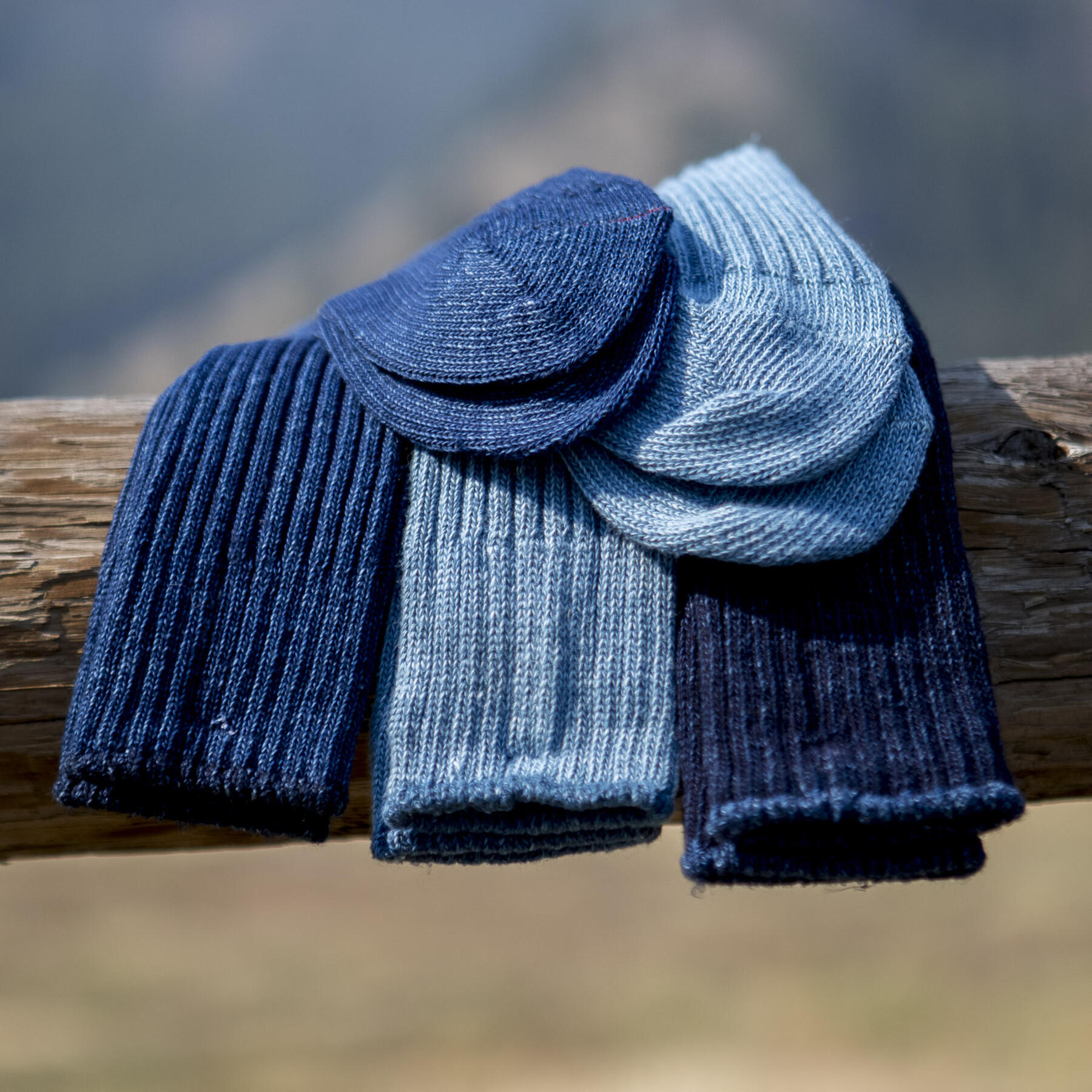 gustin japan indigo rib sock 3pk
