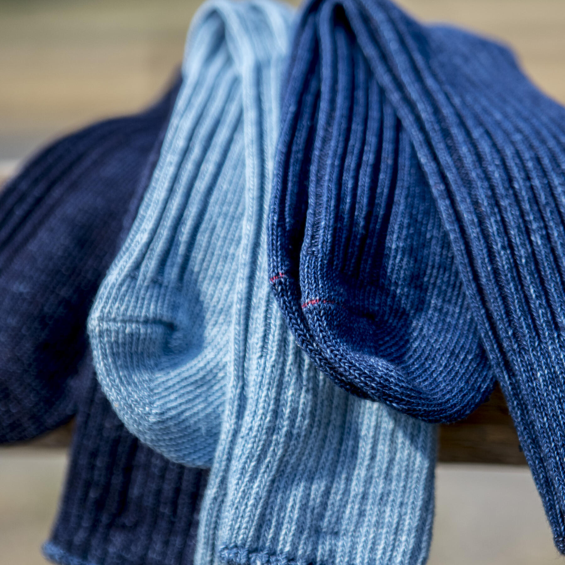 gustin japan indigo rib sock 3pk