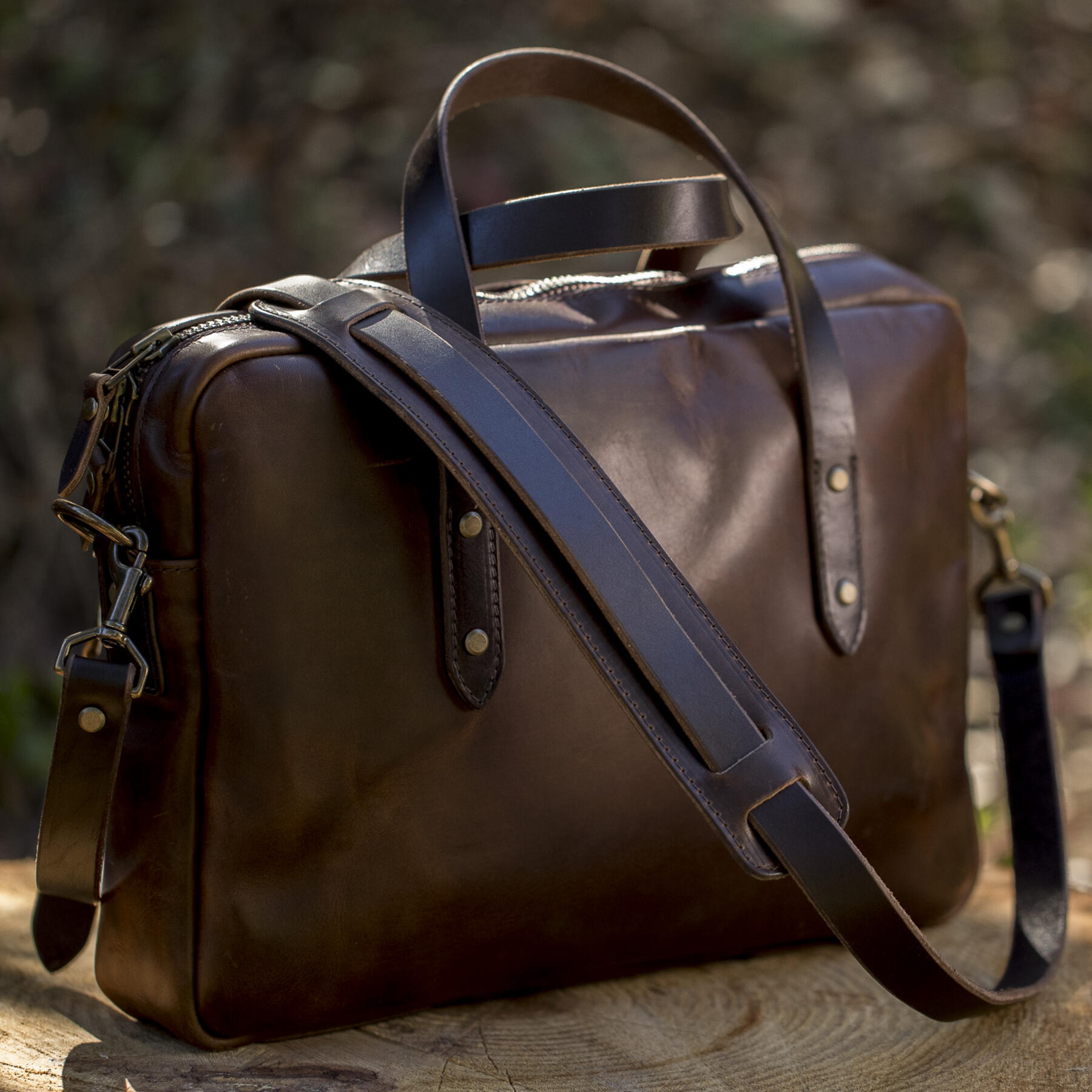 gustin horween briefcase - nut brown dublin