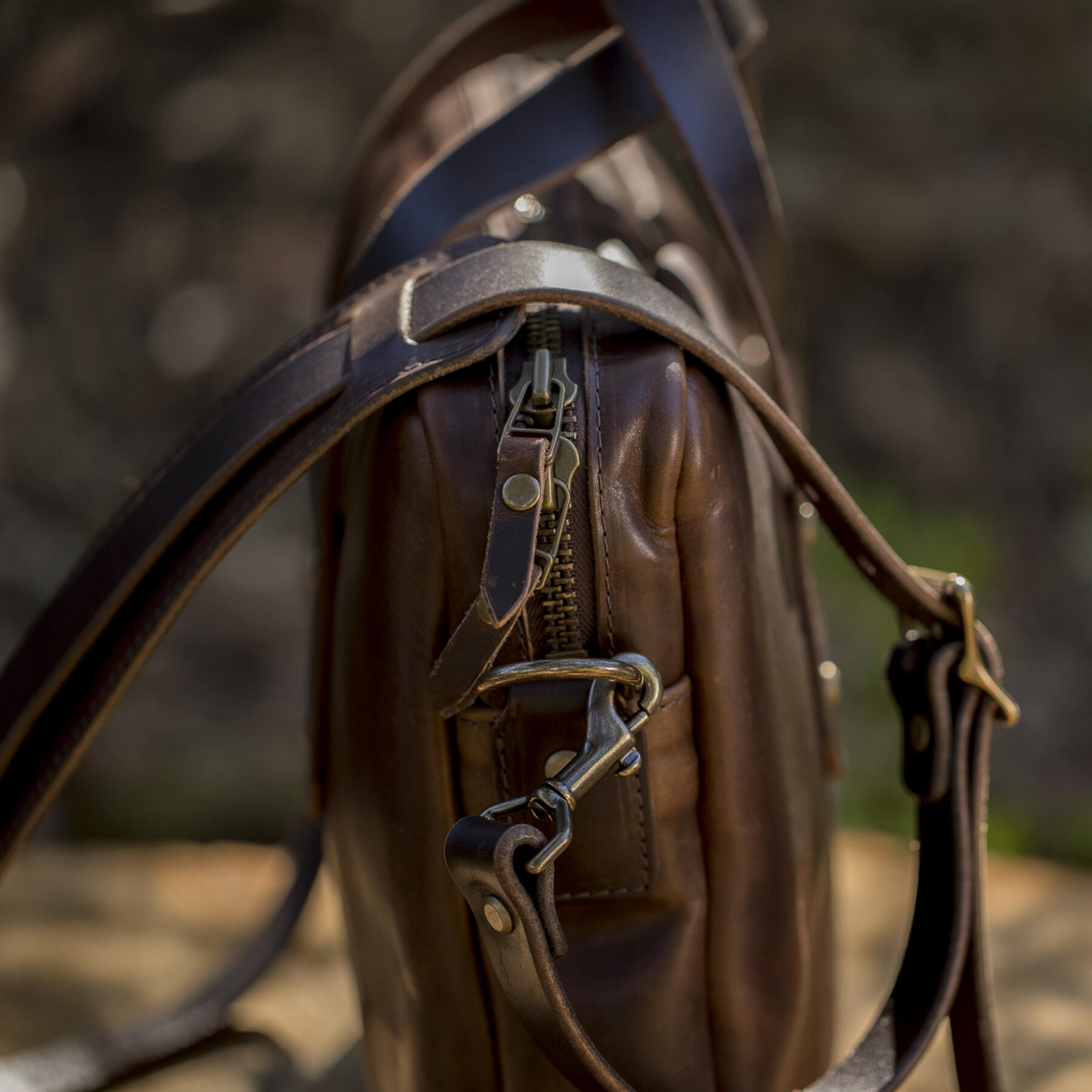 gustin horween briefcase - nut brown dublin