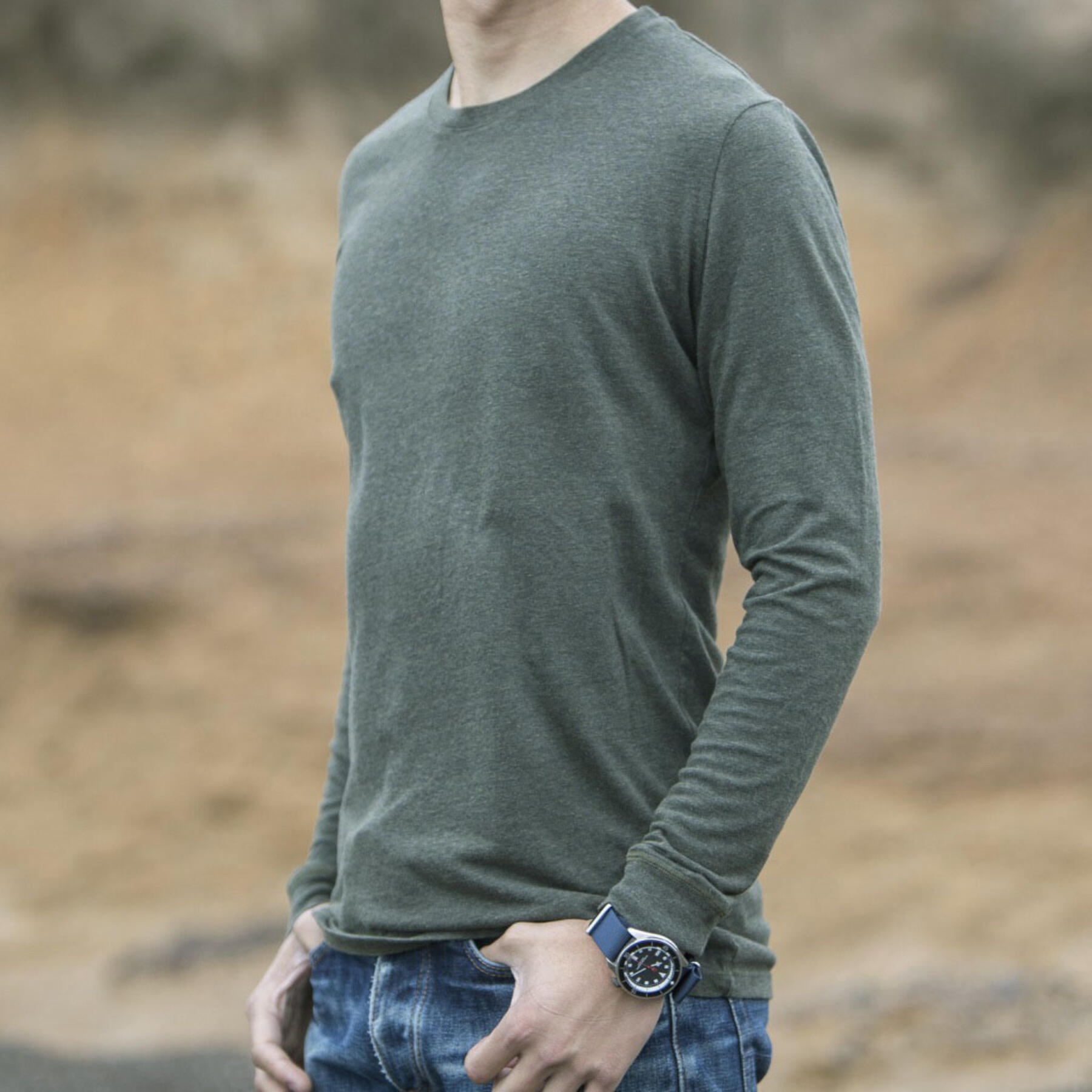 gustin heather earth long sleeve t-shirt 2pk