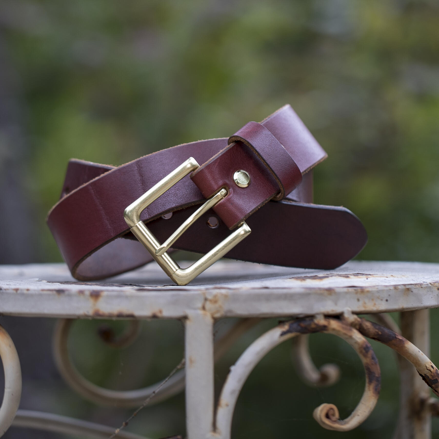 gustin horween illini latigo belt - russet