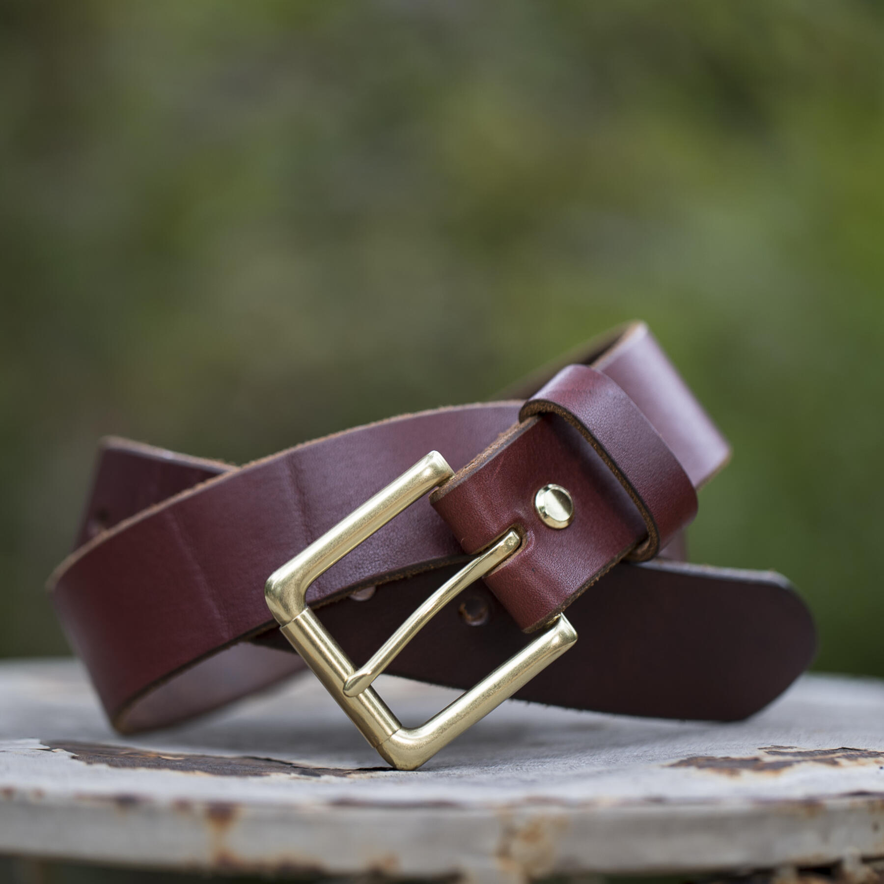 gustin horween illini latigo belt - russet