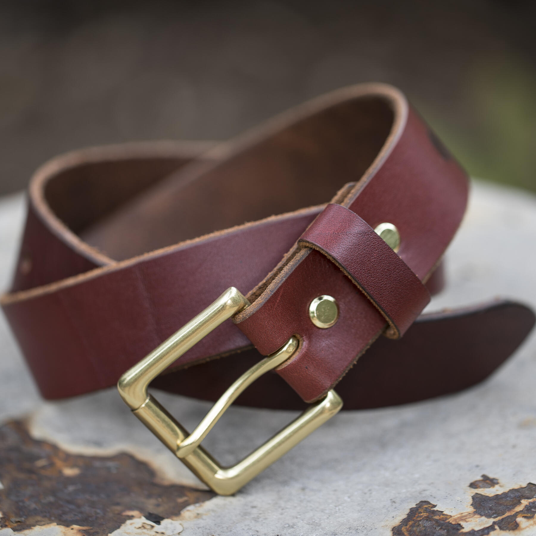 gustin horween illini latigo belt - russet