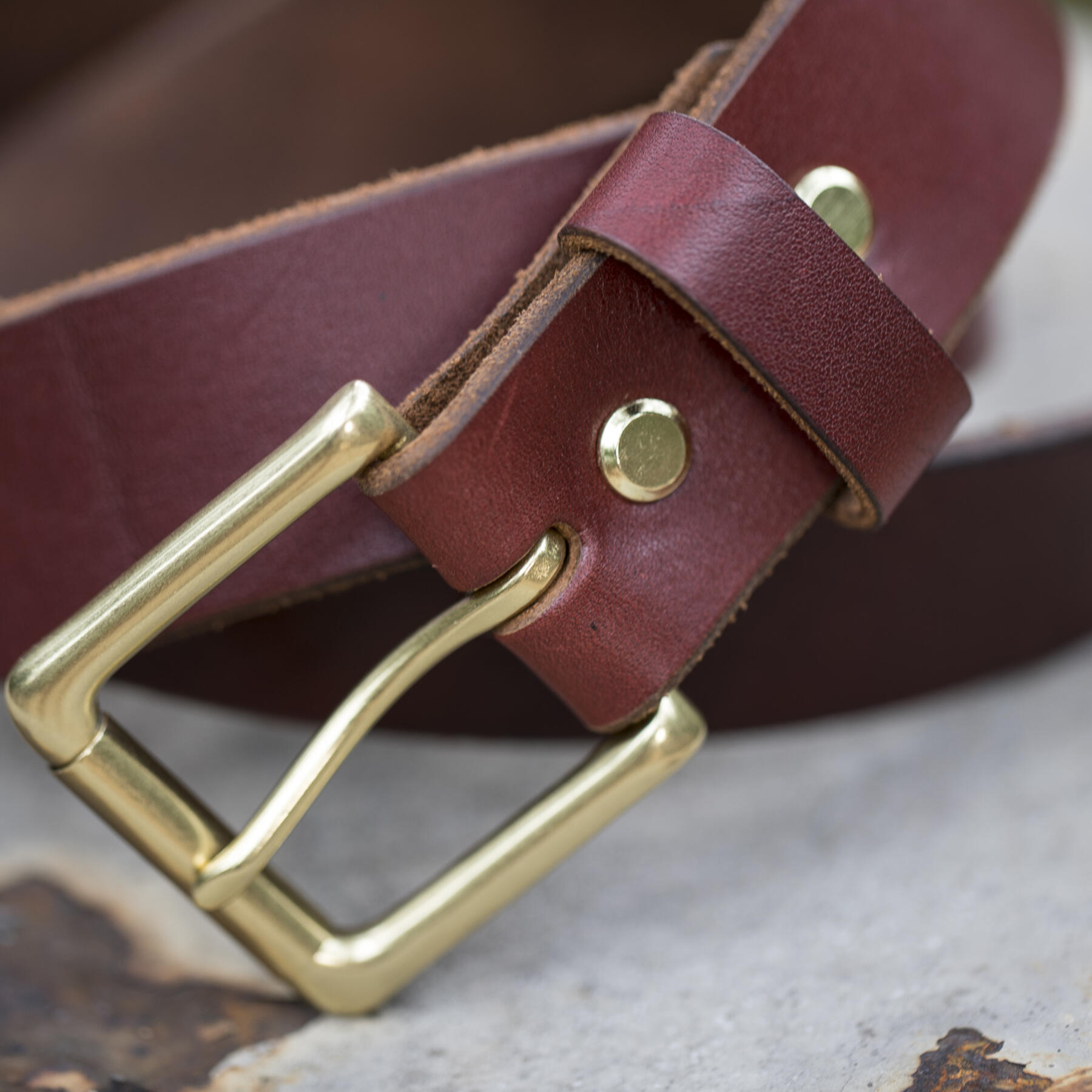 gustin horween illini latigo belt - russet