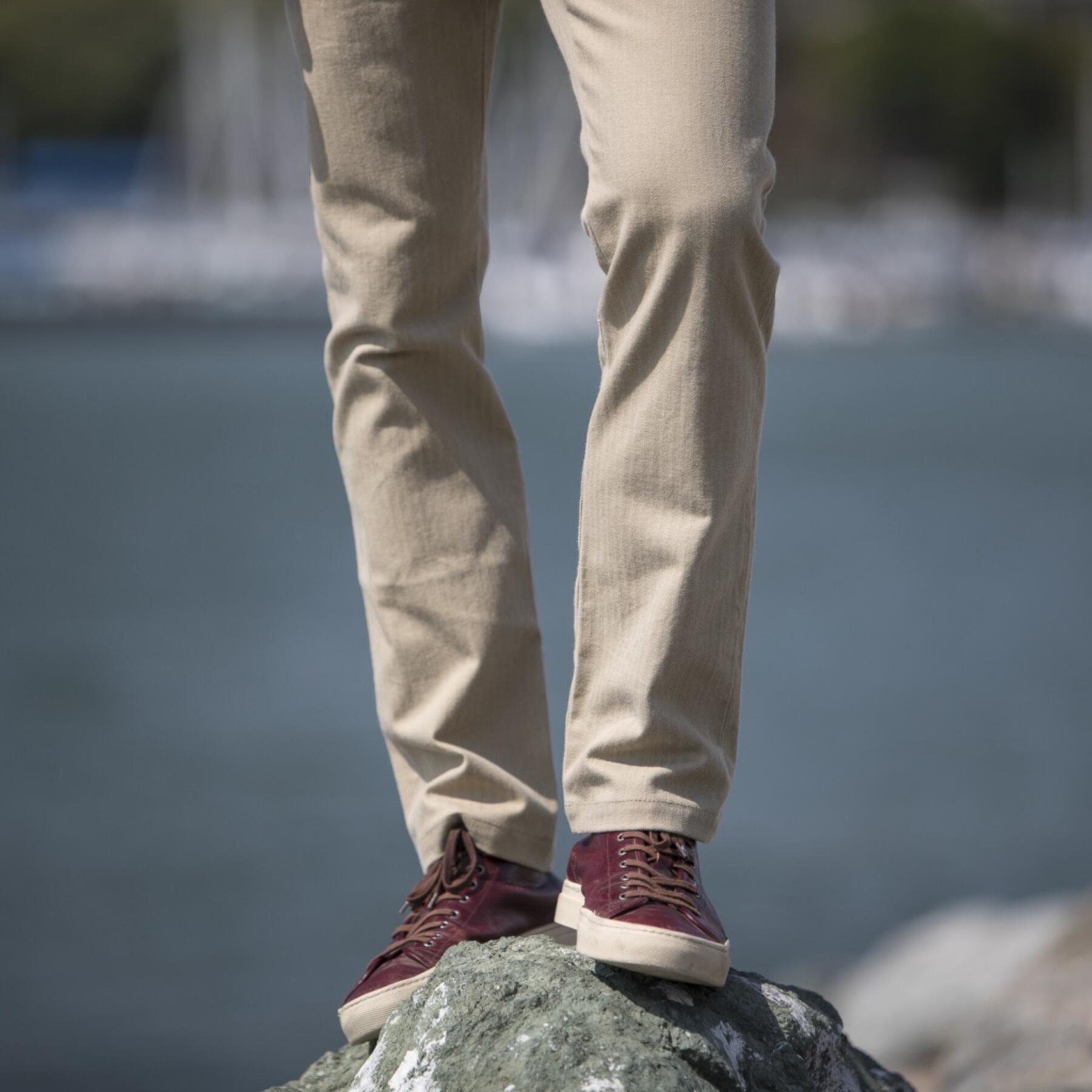 gustin #141 japan khaki herringbone chinos