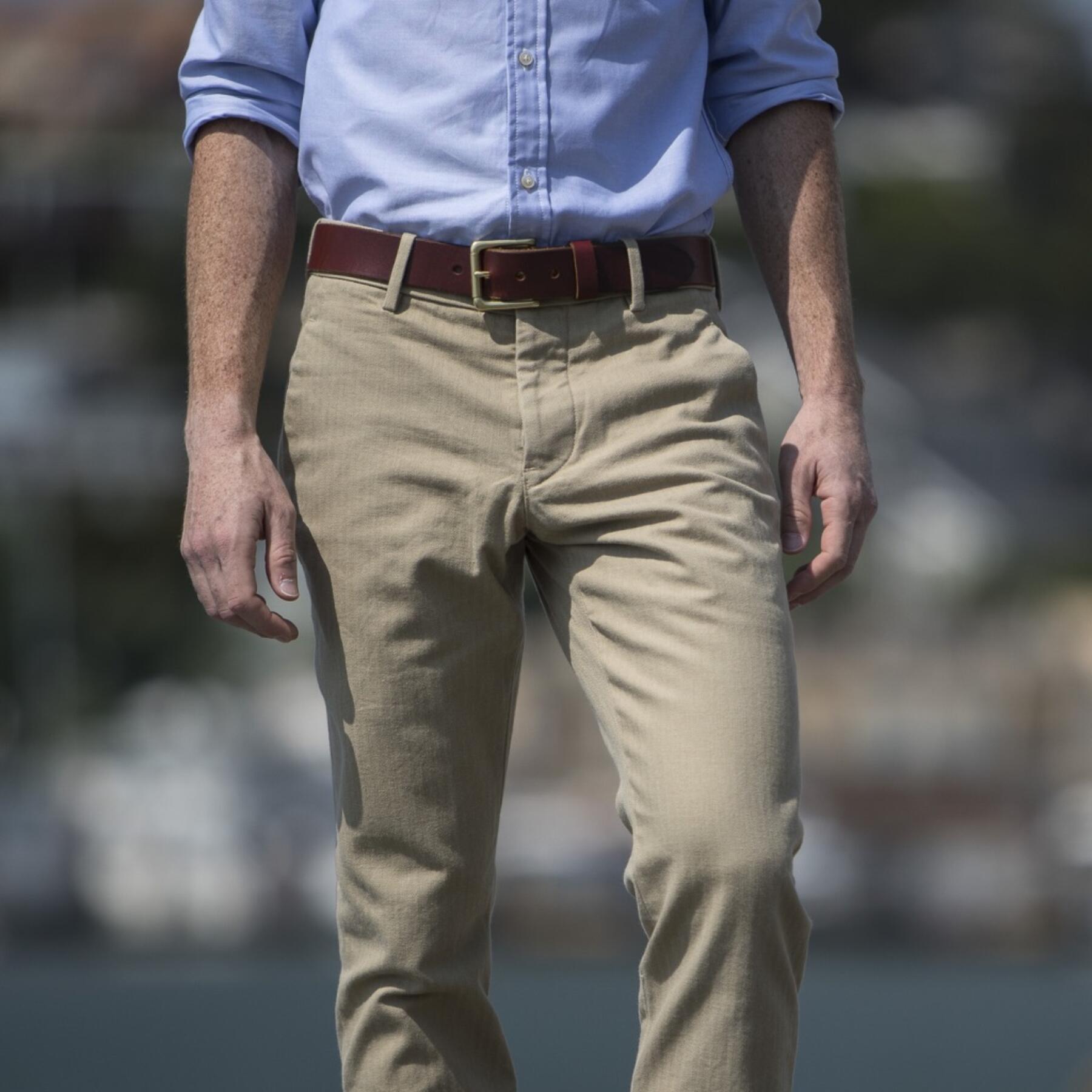 gustin #141 japan khaki herringbone chinos