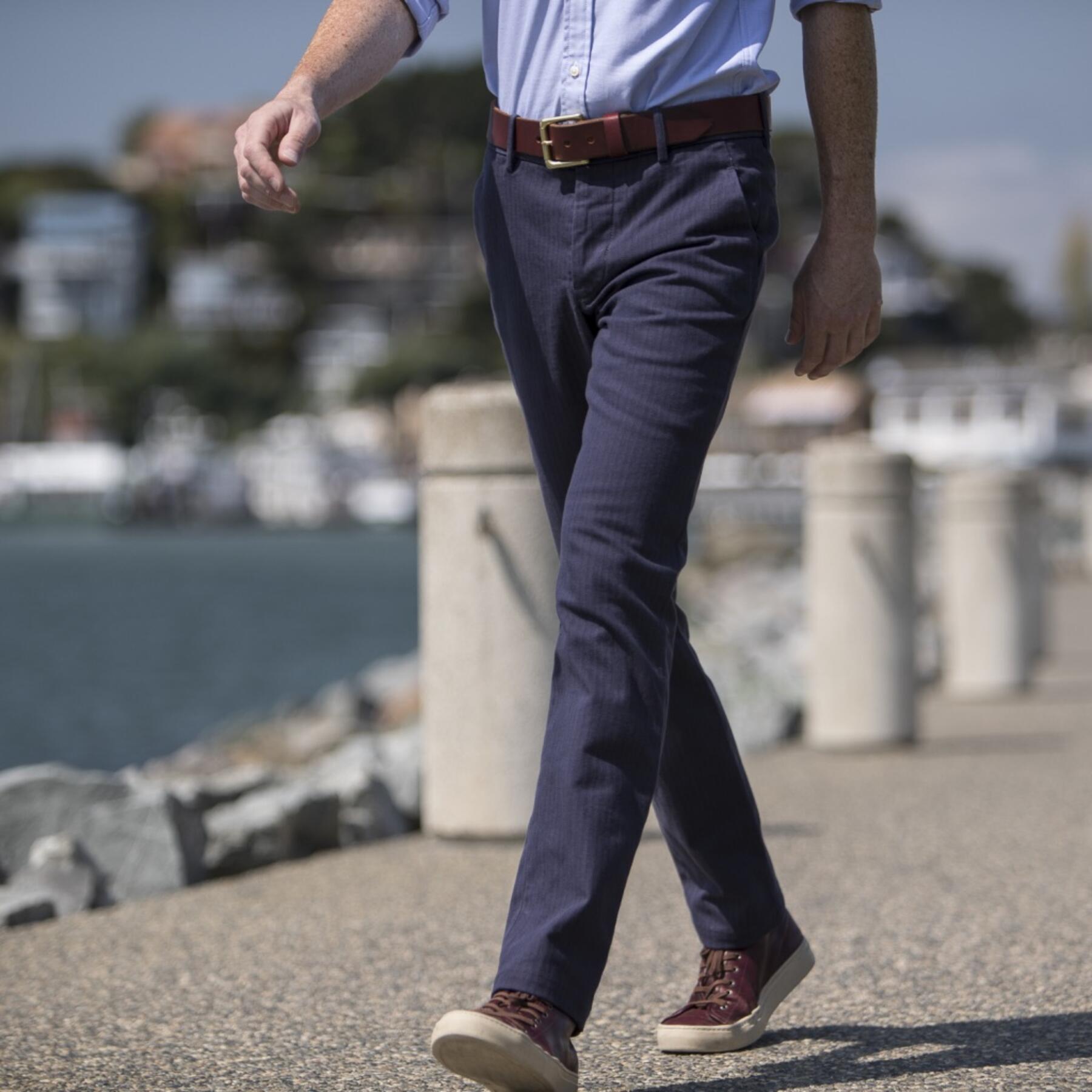 gustin #142 japan vintage navy herringbone chinos