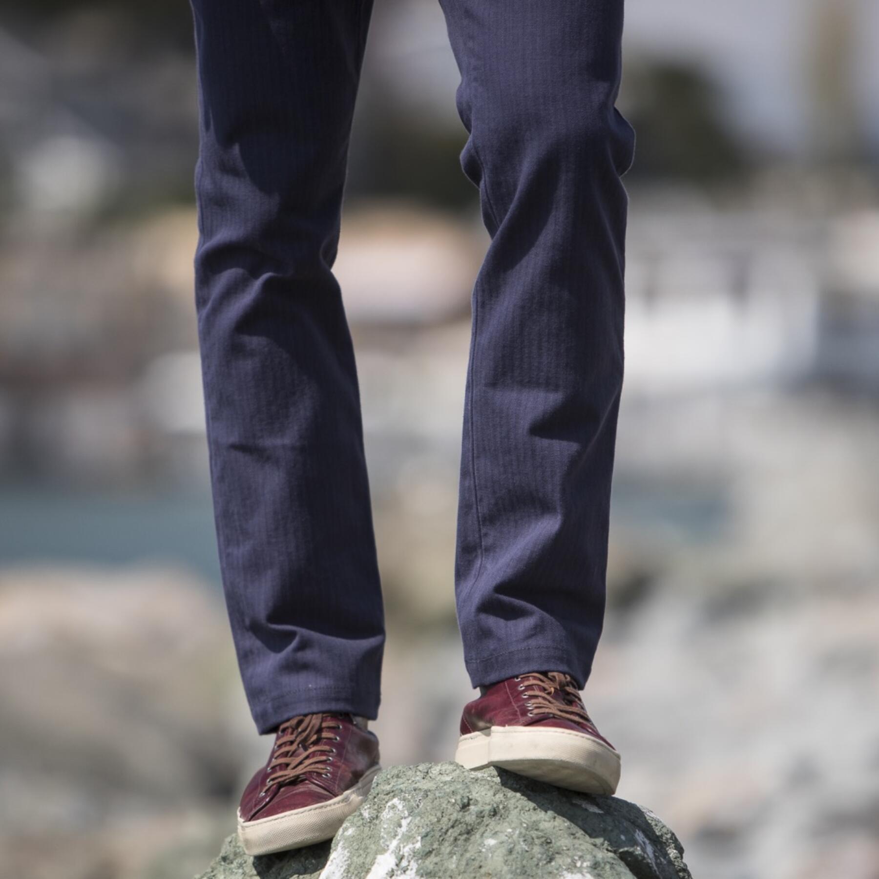 gustin #142 japan vintage navy herringbone chinos
