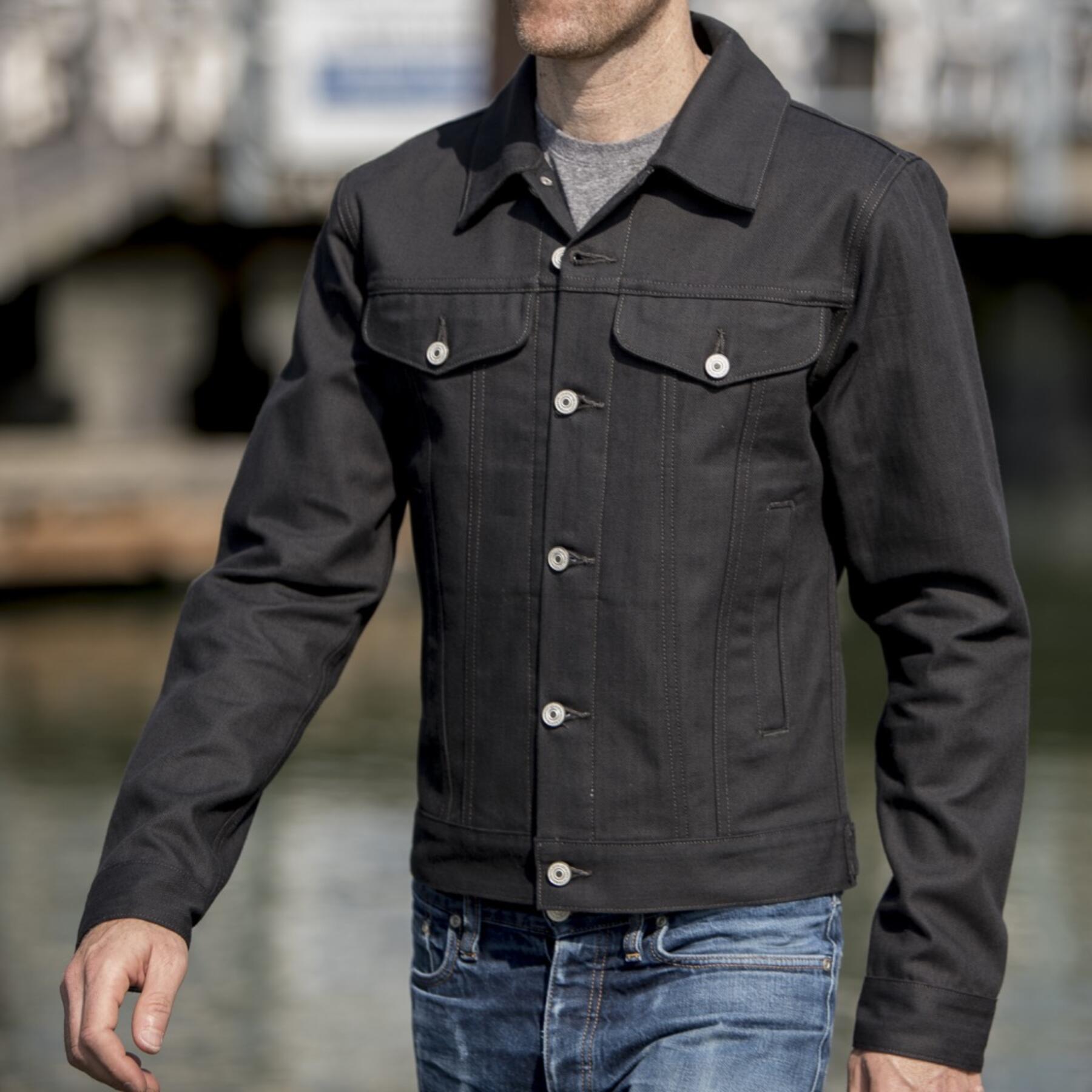 gustin japan herringbone trucker - black