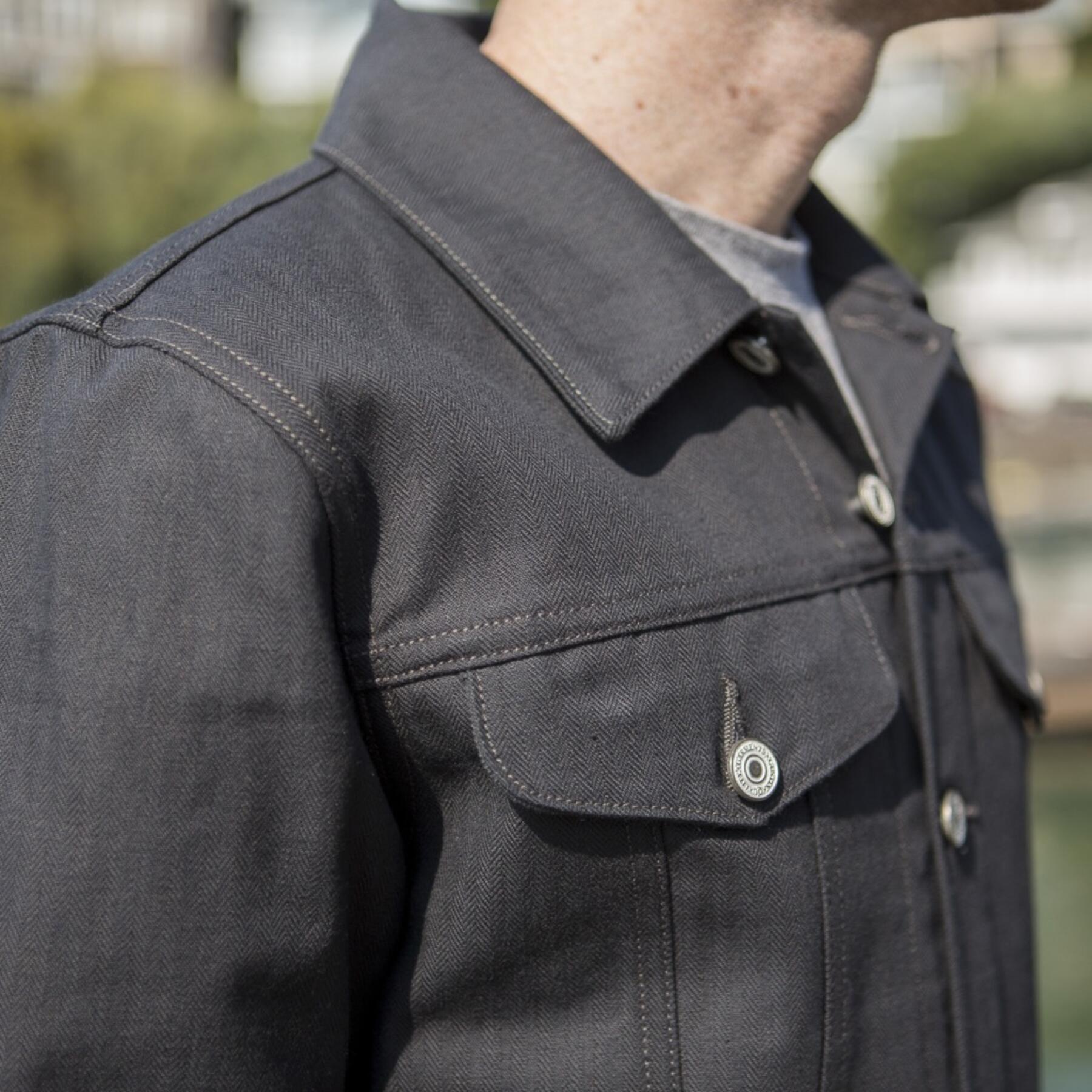 gustin japan herringbone trucker - black