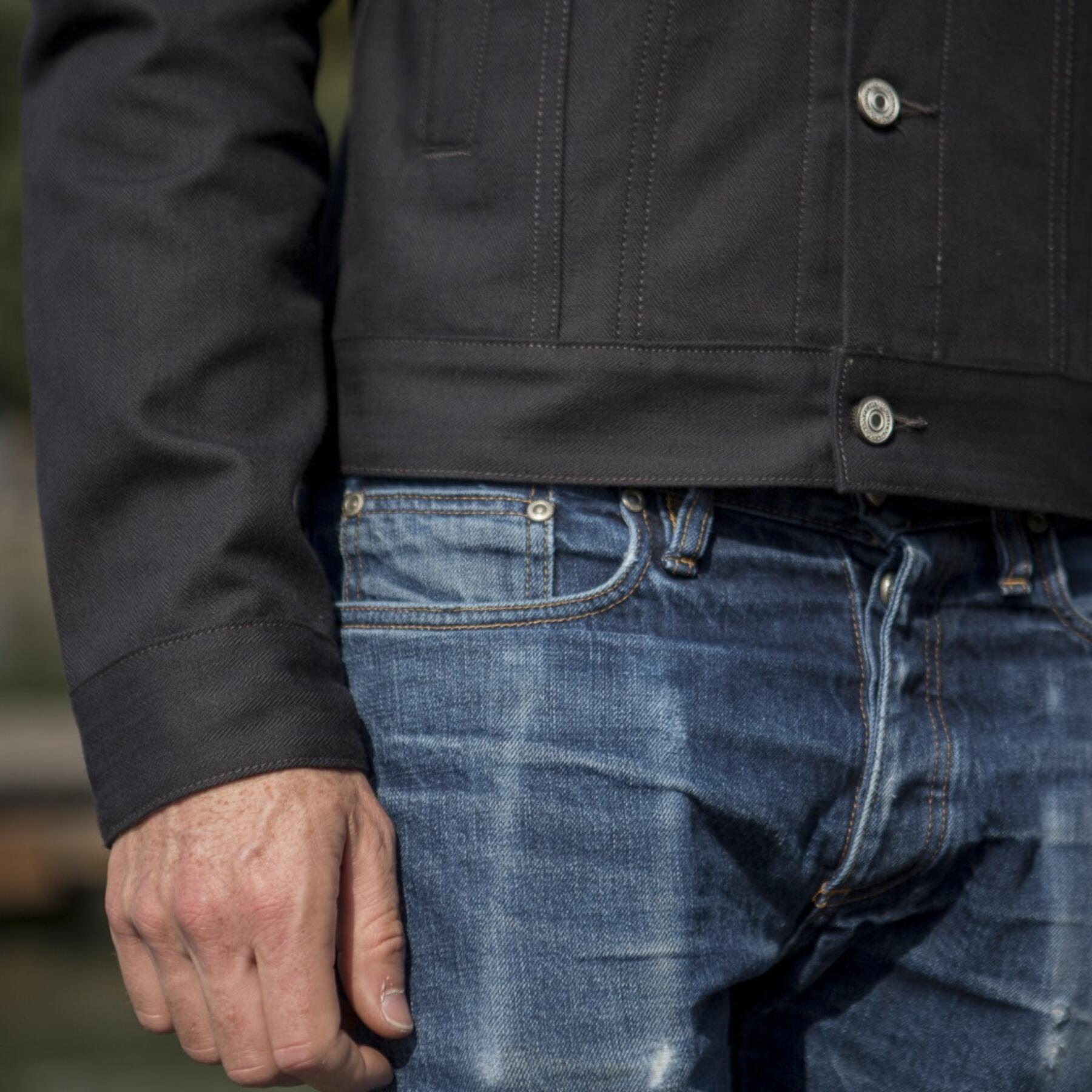 gustin japan herringbone trucker - black