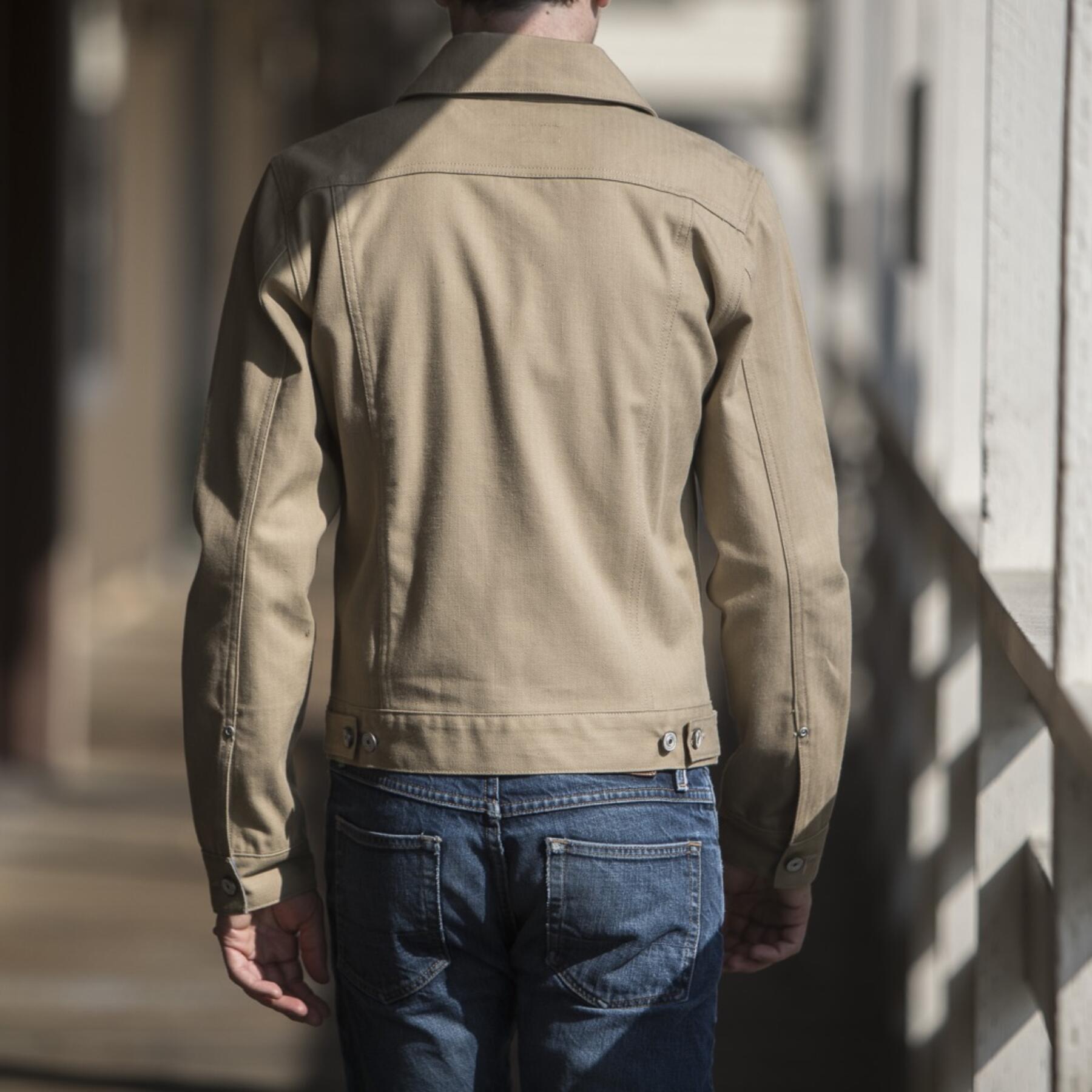 gustin japan herringbone trucker - khaki