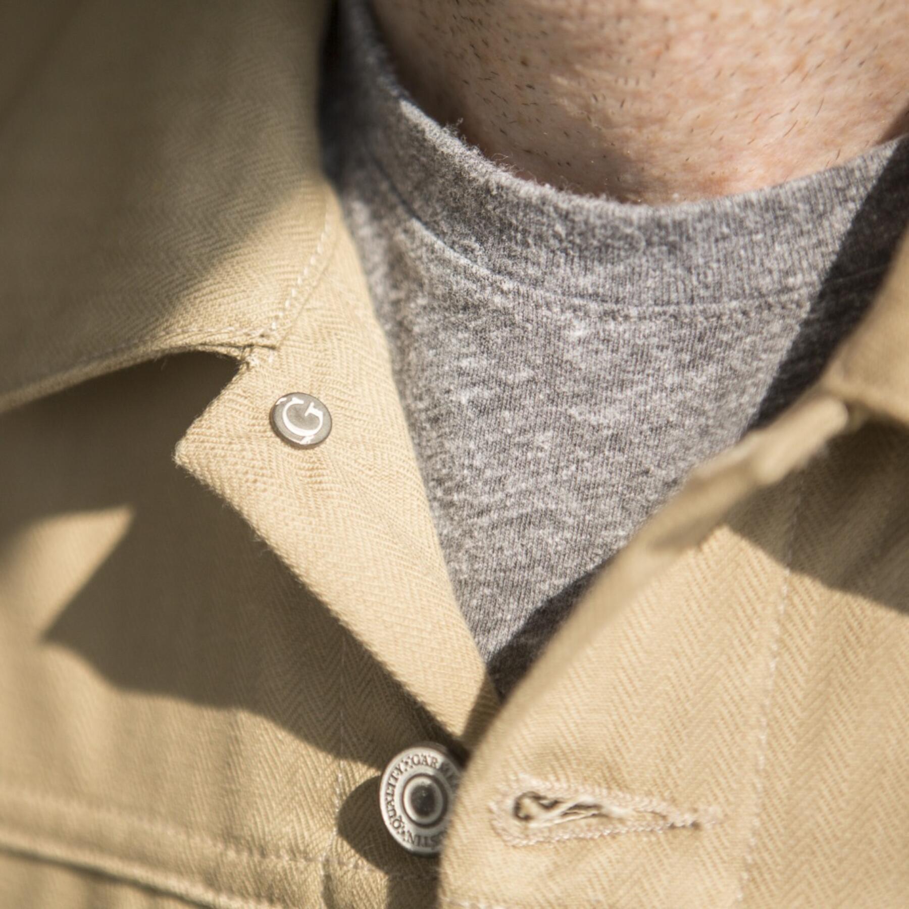 gustin japan herringbone trucker - khaki