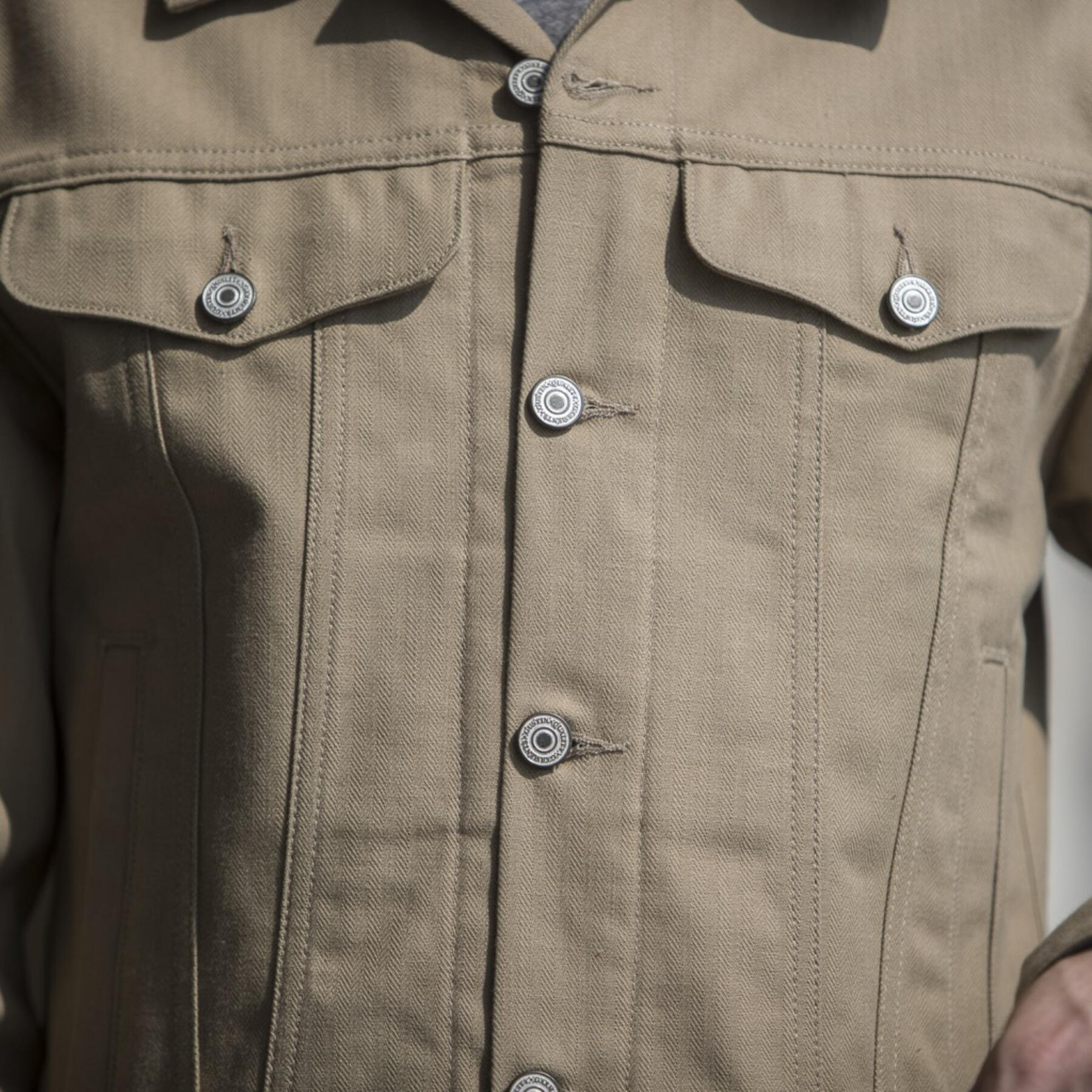 gustin japan herringbone trucker - khaki