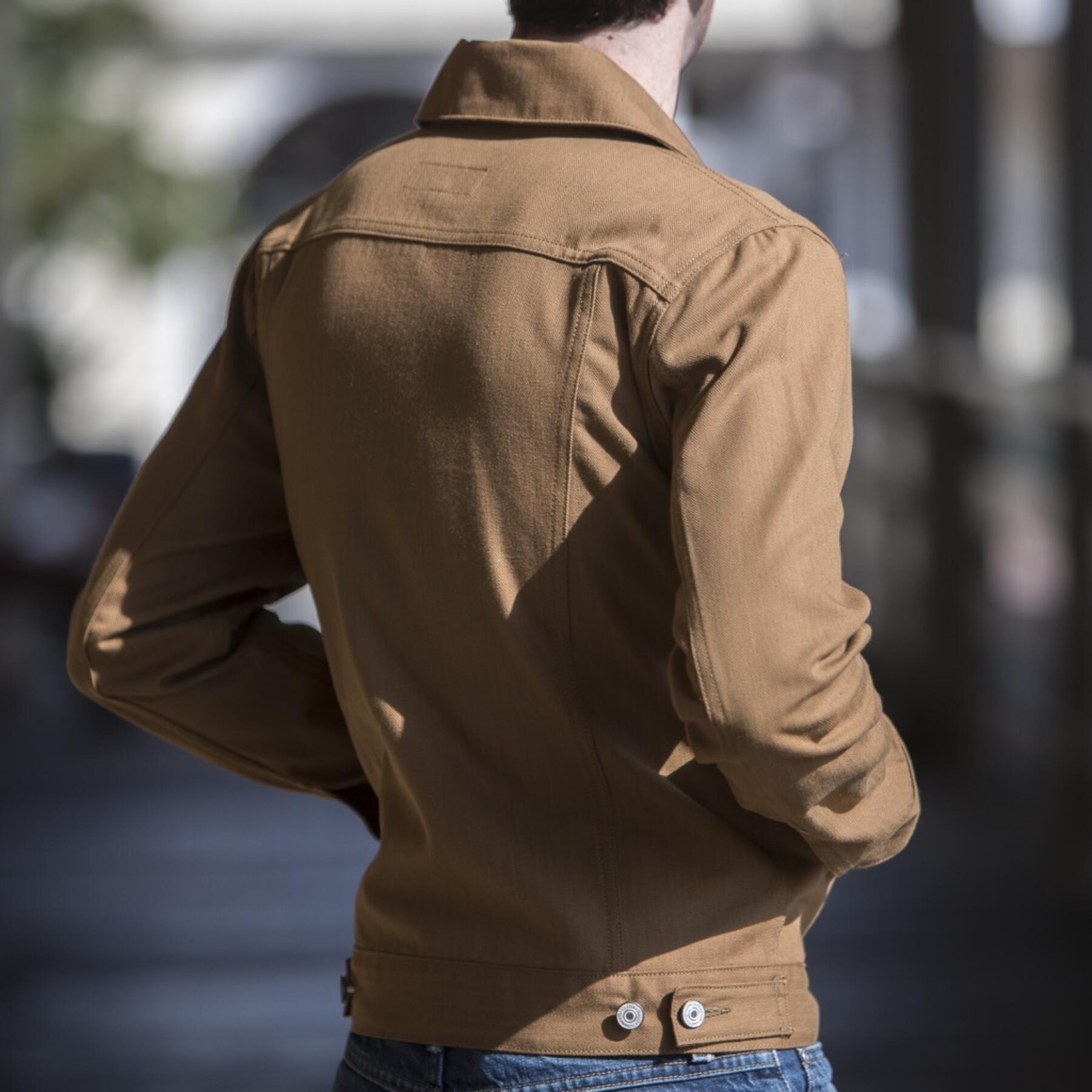 gustin japan herringbone trucker - camel