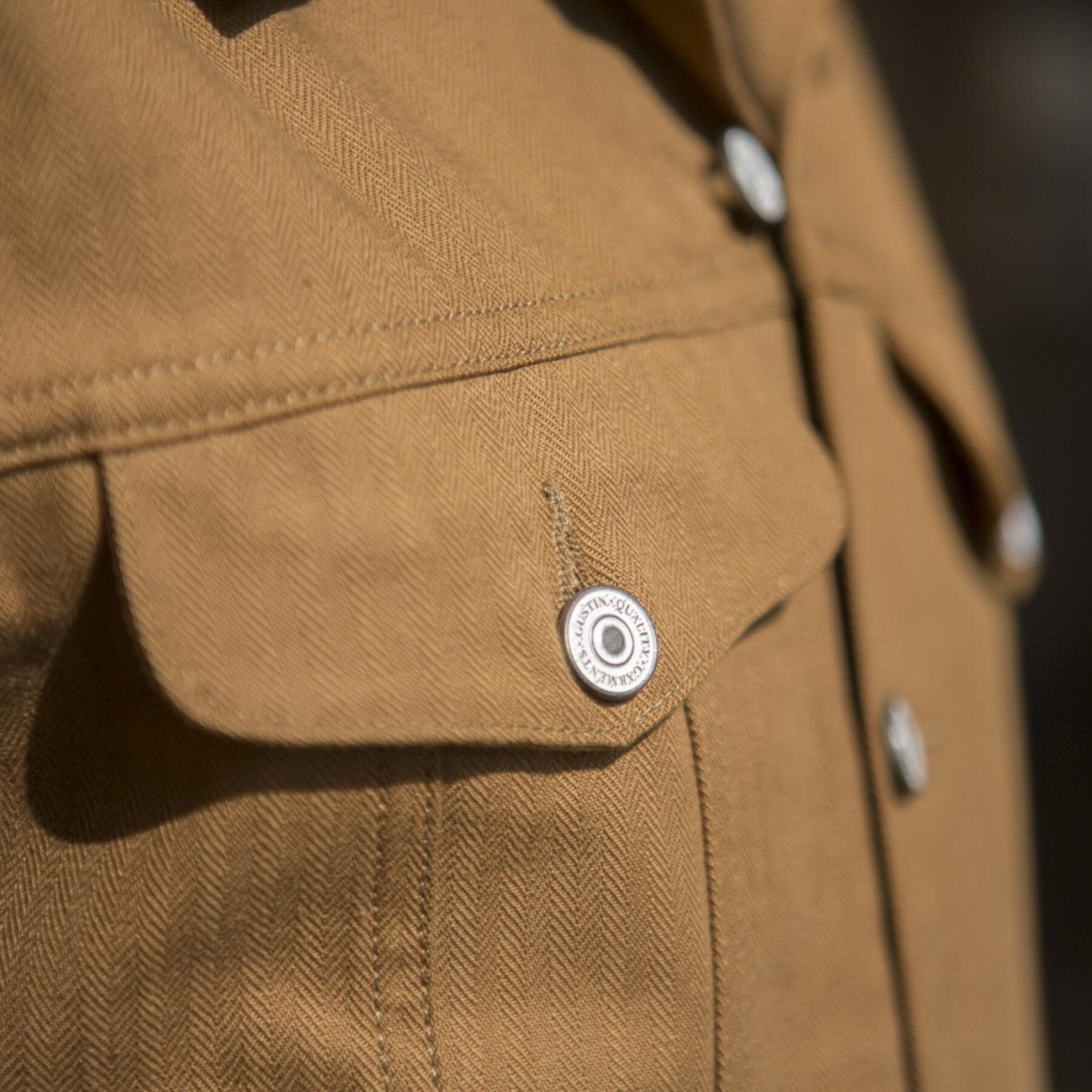 gustin japan herringbone trucker - camel