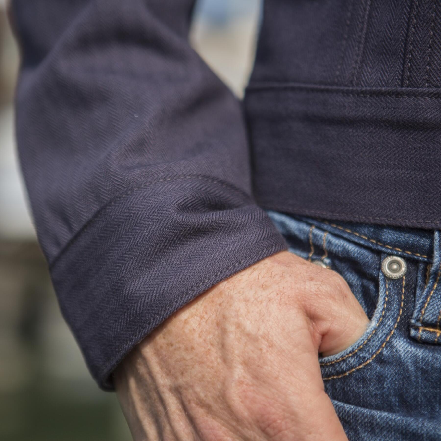 gustin japan herringbone trucker - vintage navy