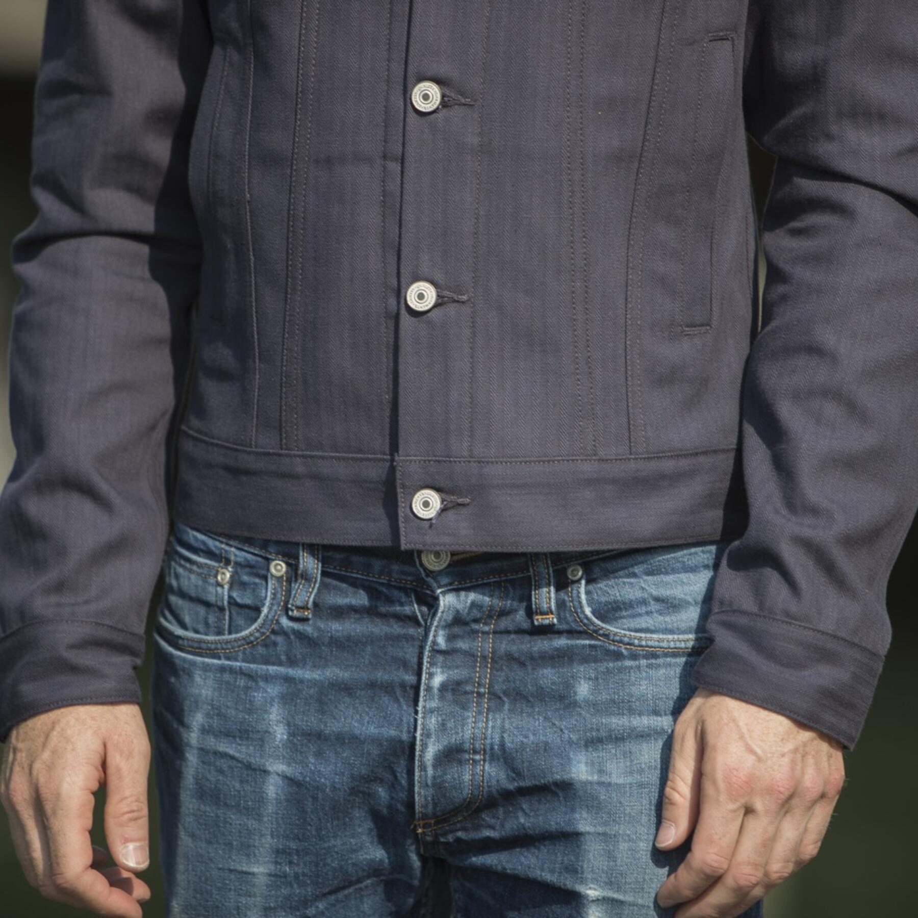 gustin japan herringbone trucker - vintage navy