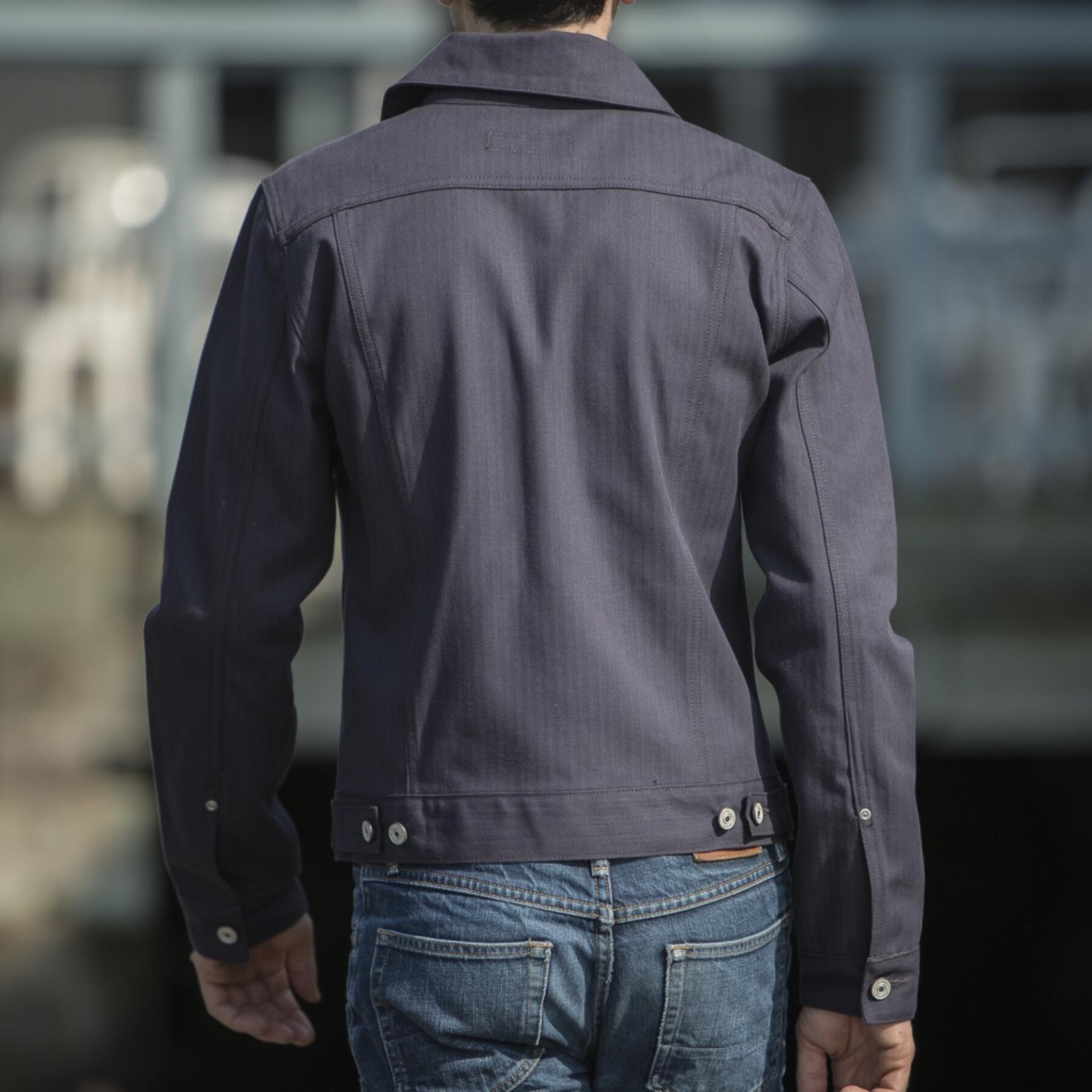 gustin japan herringbone trucker - vintage navy