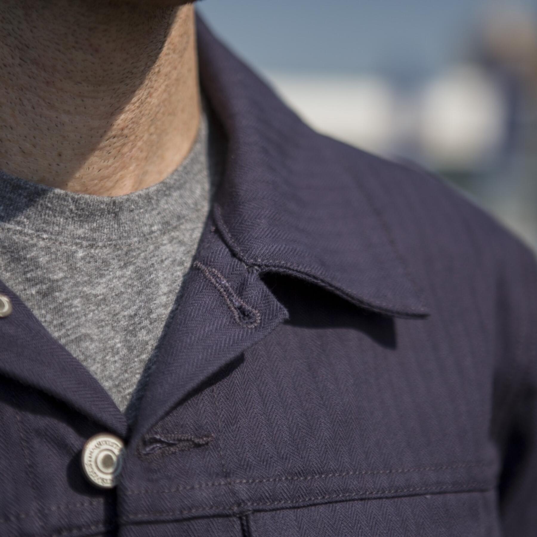 gustin japan herringbone trucker - vintage navy