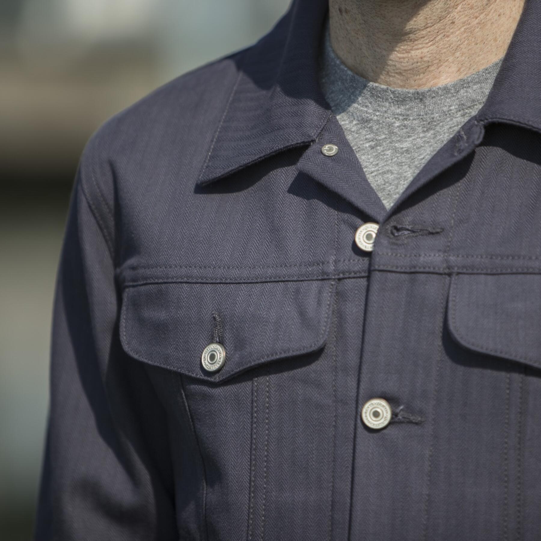 gustin japan herringbone trucker - vintage navy