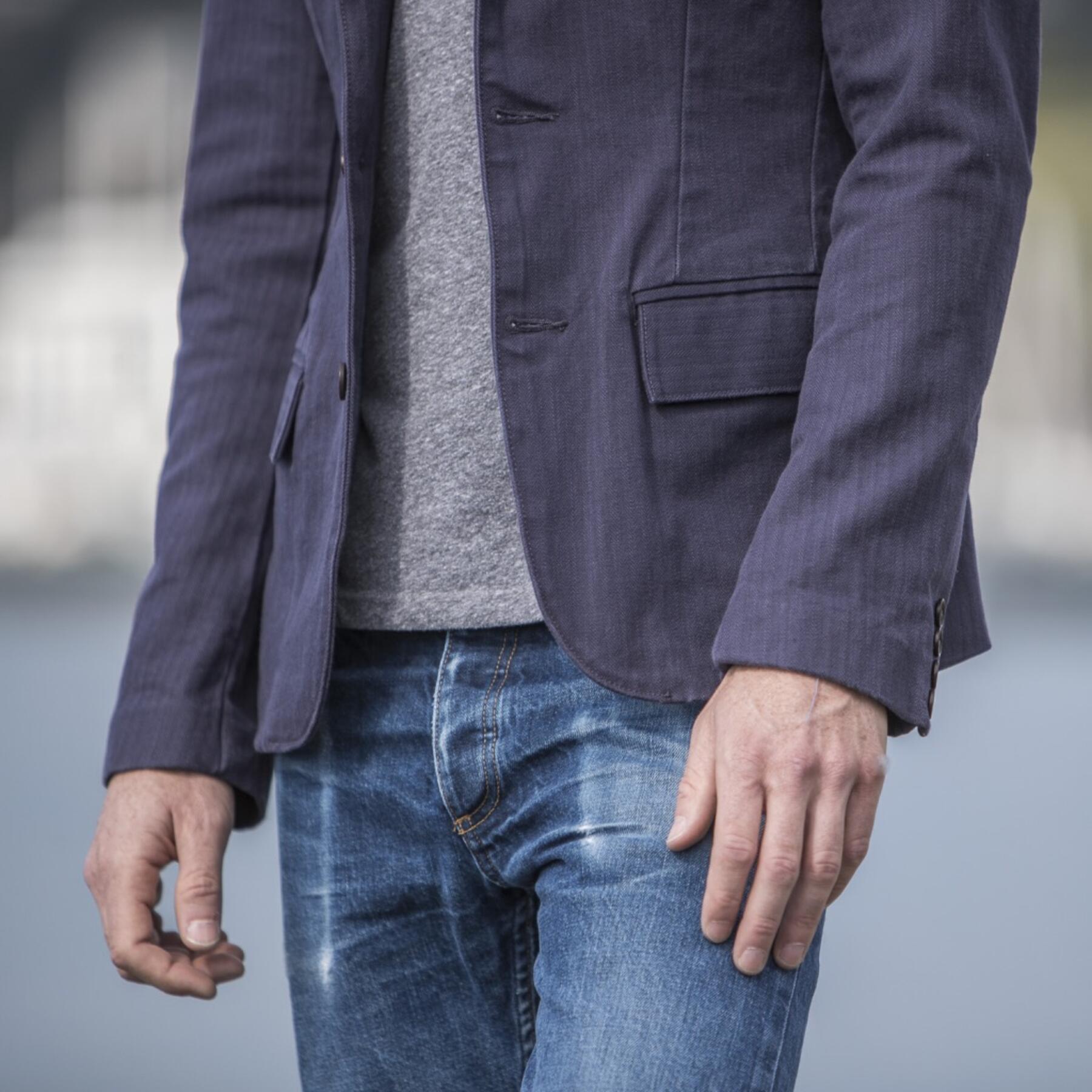 gustin blazer - vintage navy herringbone