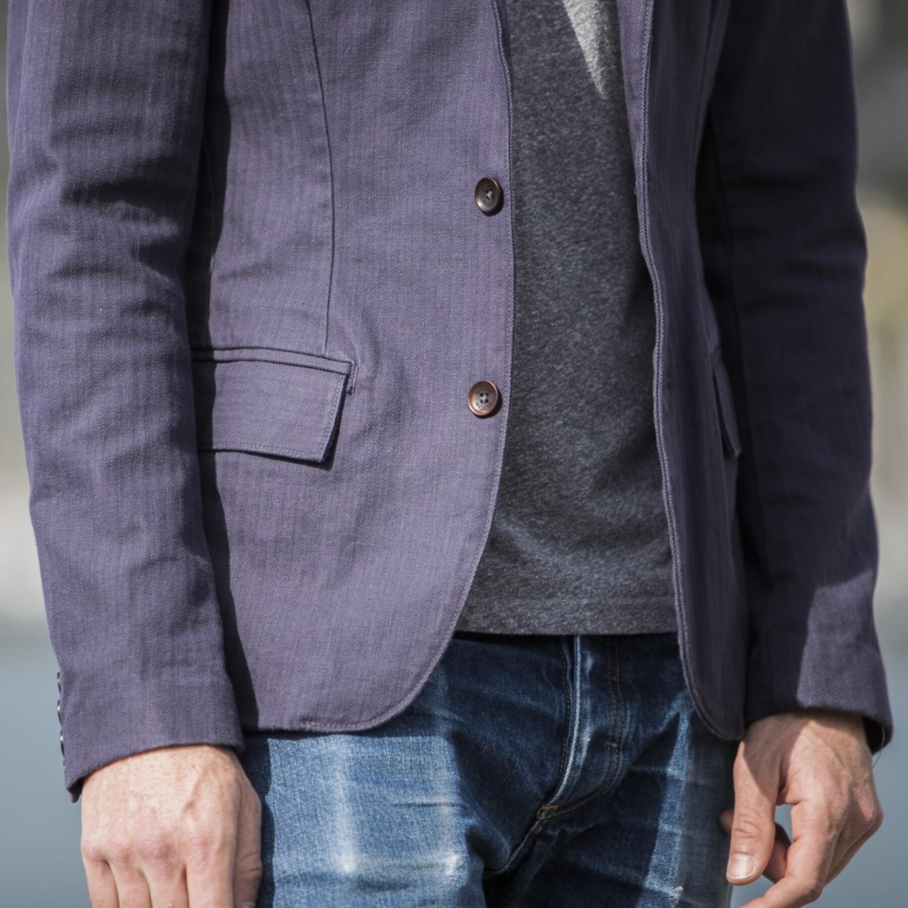 gustin blazer - vintage navy herringbone