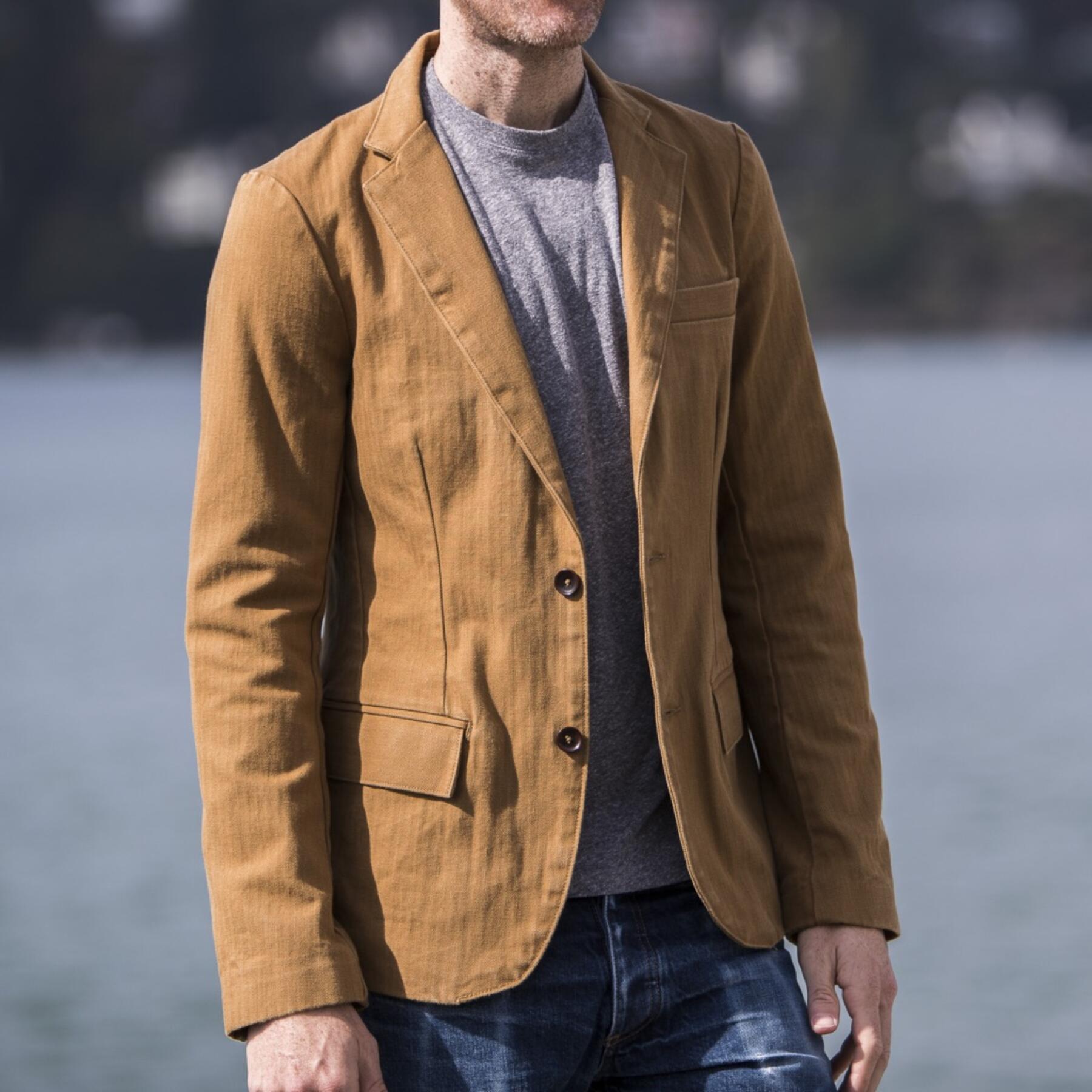 gustin blazer - camel herringbone