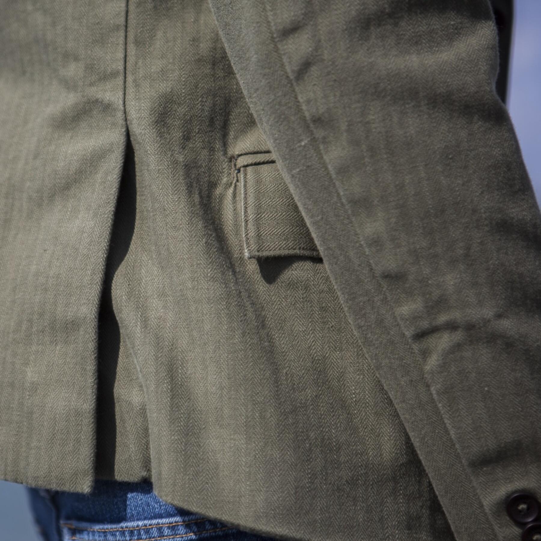 gustin blazer - olive herringbone