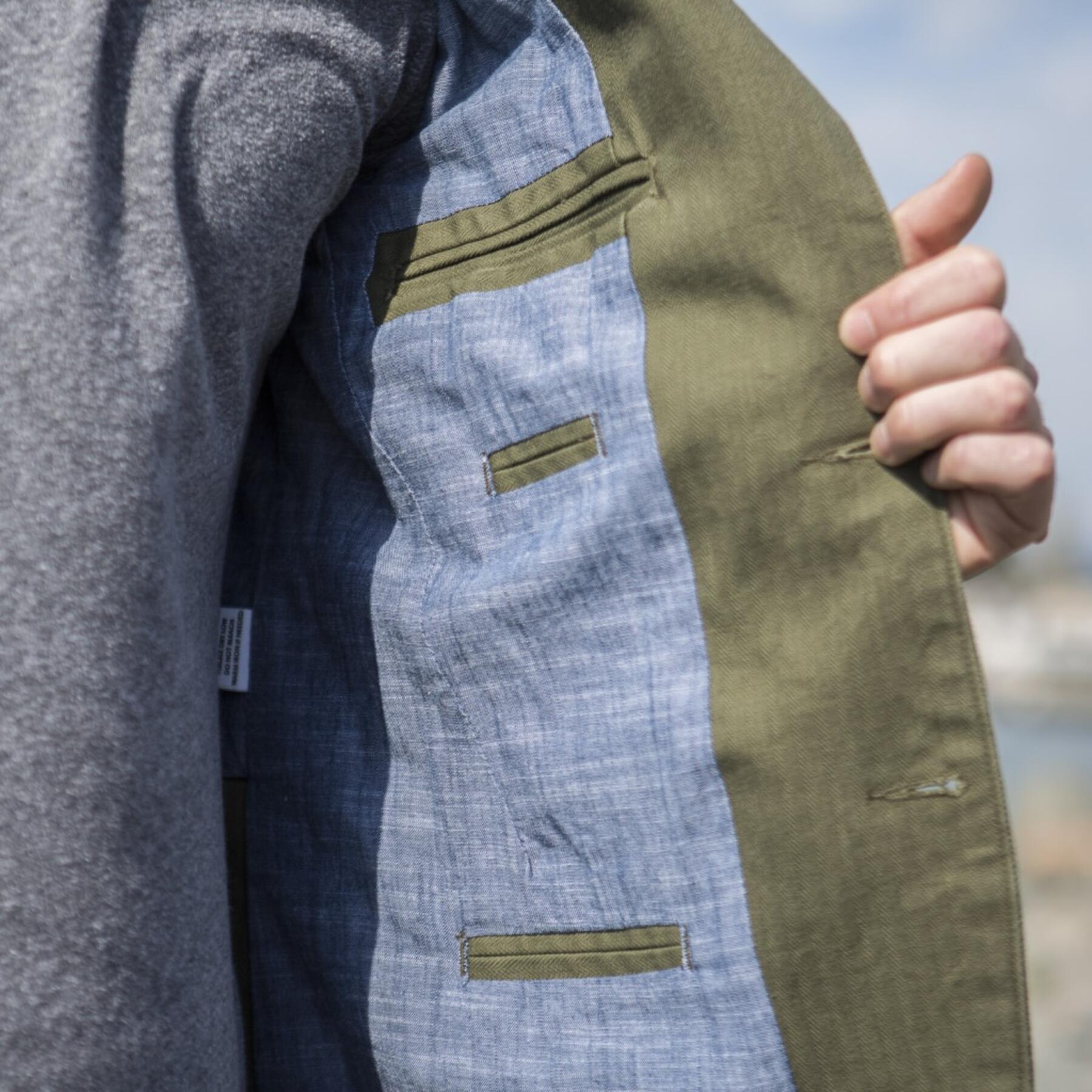 gustin blazer - olive herringbone