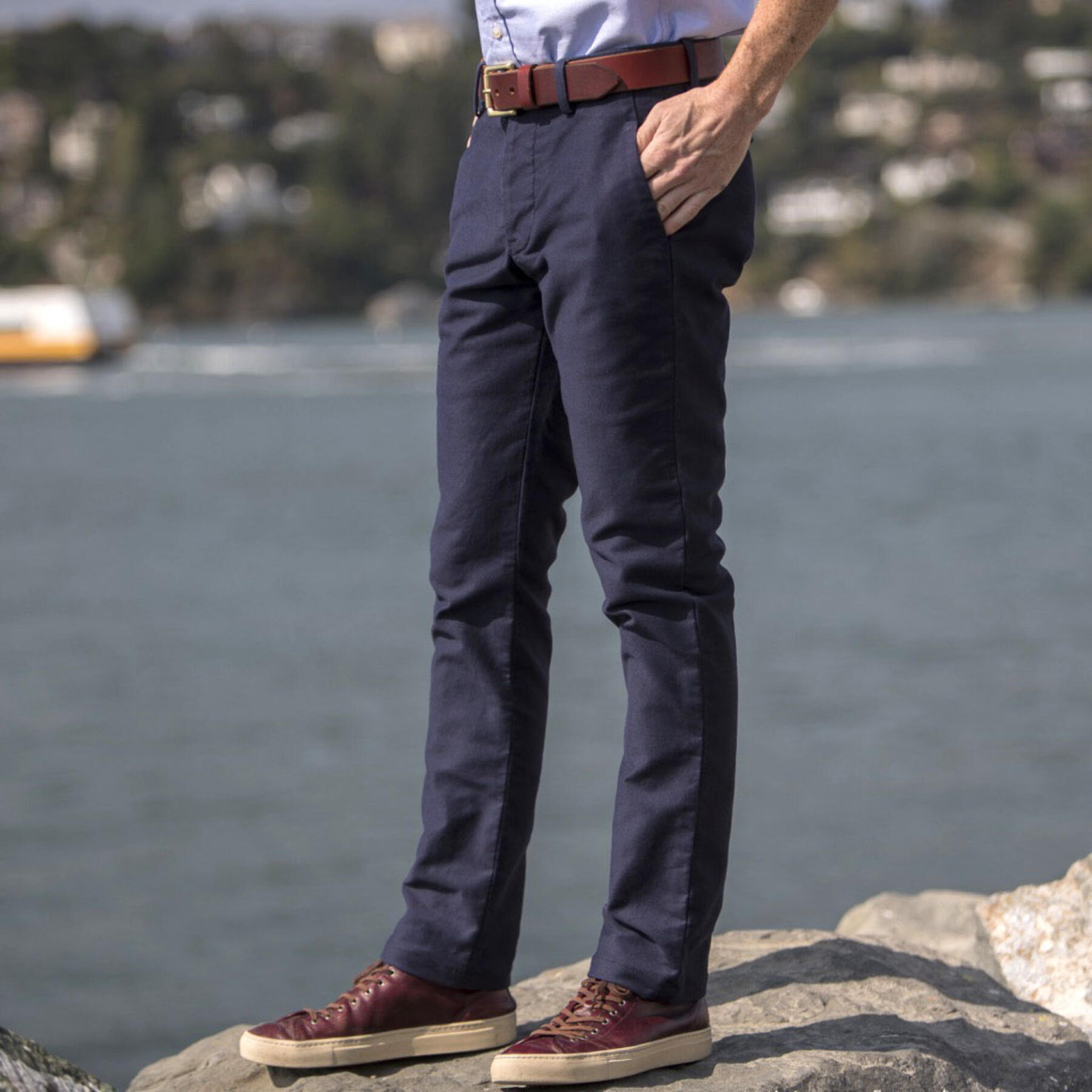 gustin #145 navy military corduroy chinos