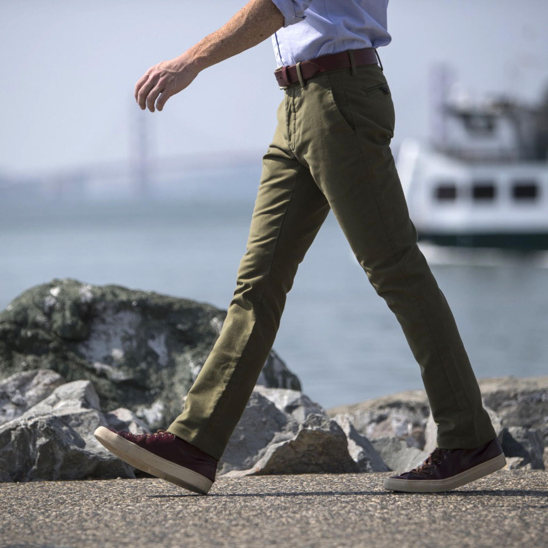 gustin #146 olive military corduroy chinos