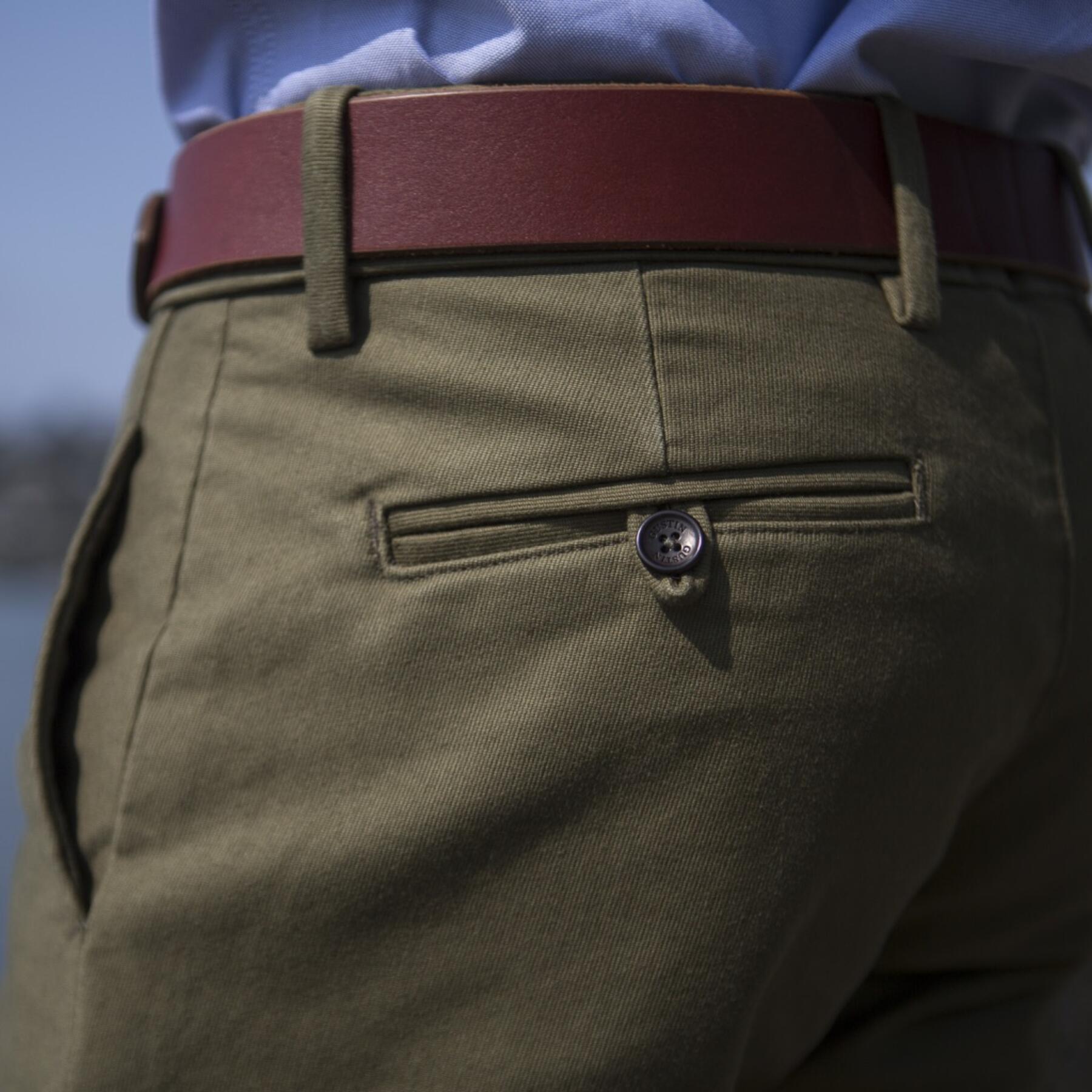 gustin #146 olive military corduroy chinos