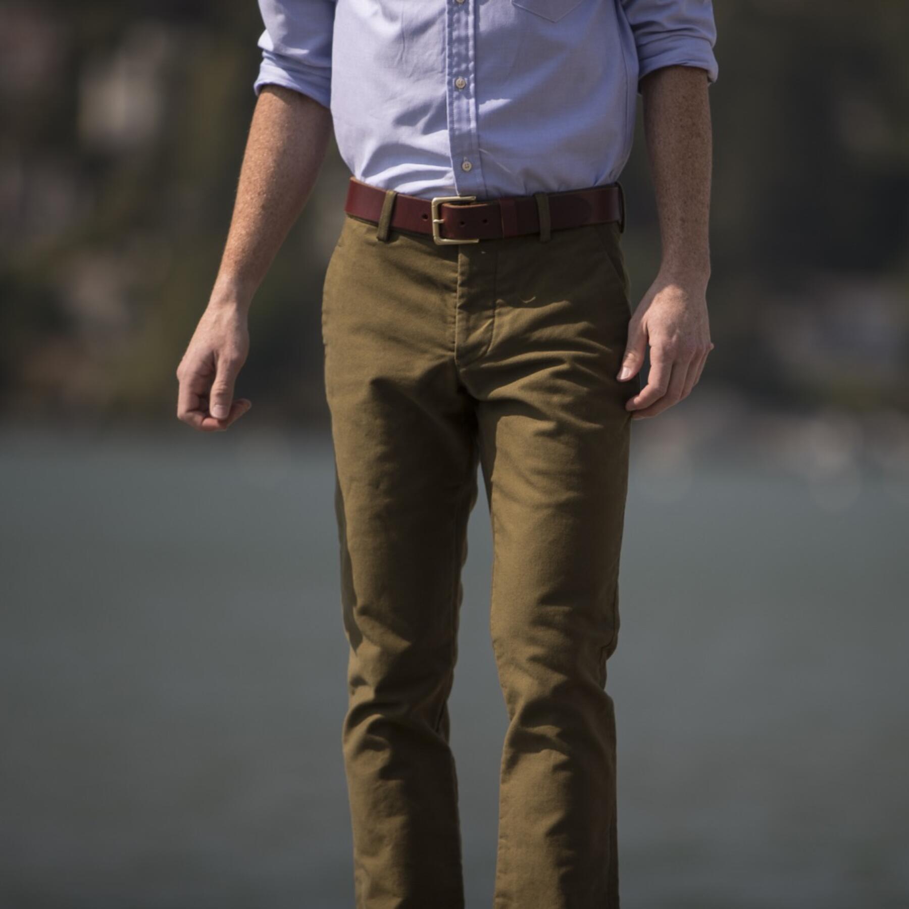 gustin #148 brown olive military corduroy chinos