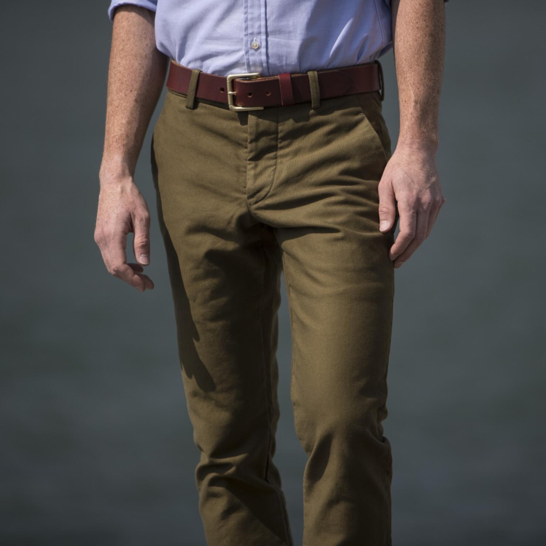 gustin #148 brown olive military corduroy chinos