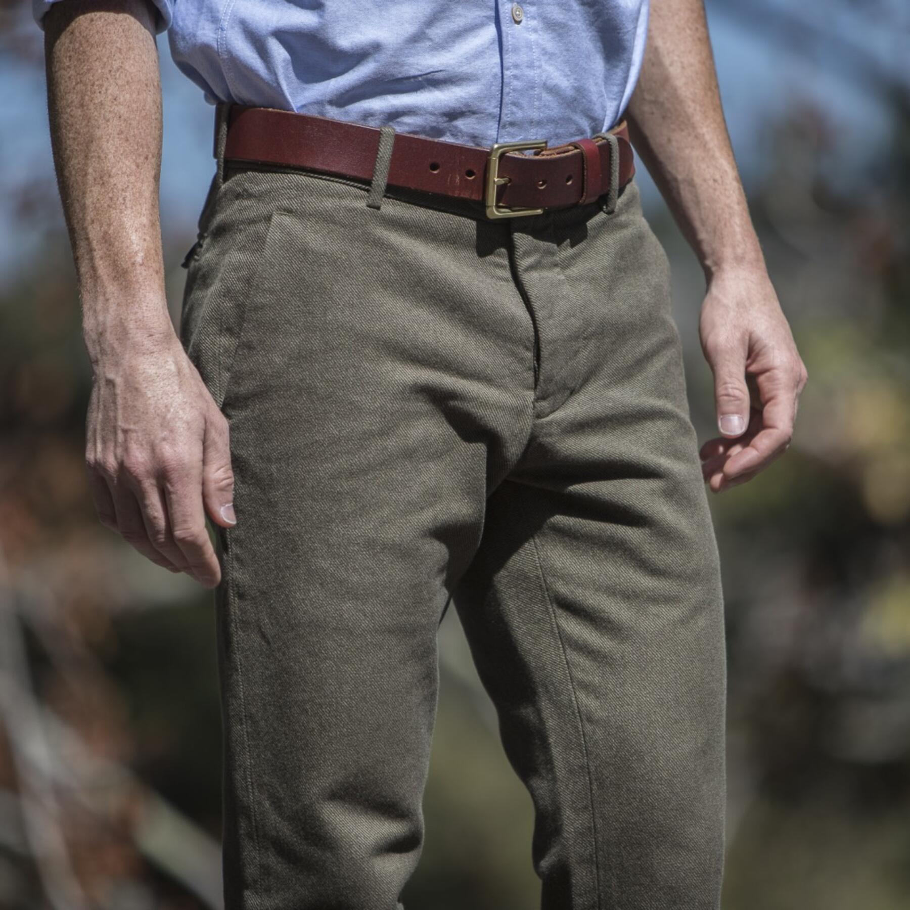 gustin #151 olive corkscrew twill chinos