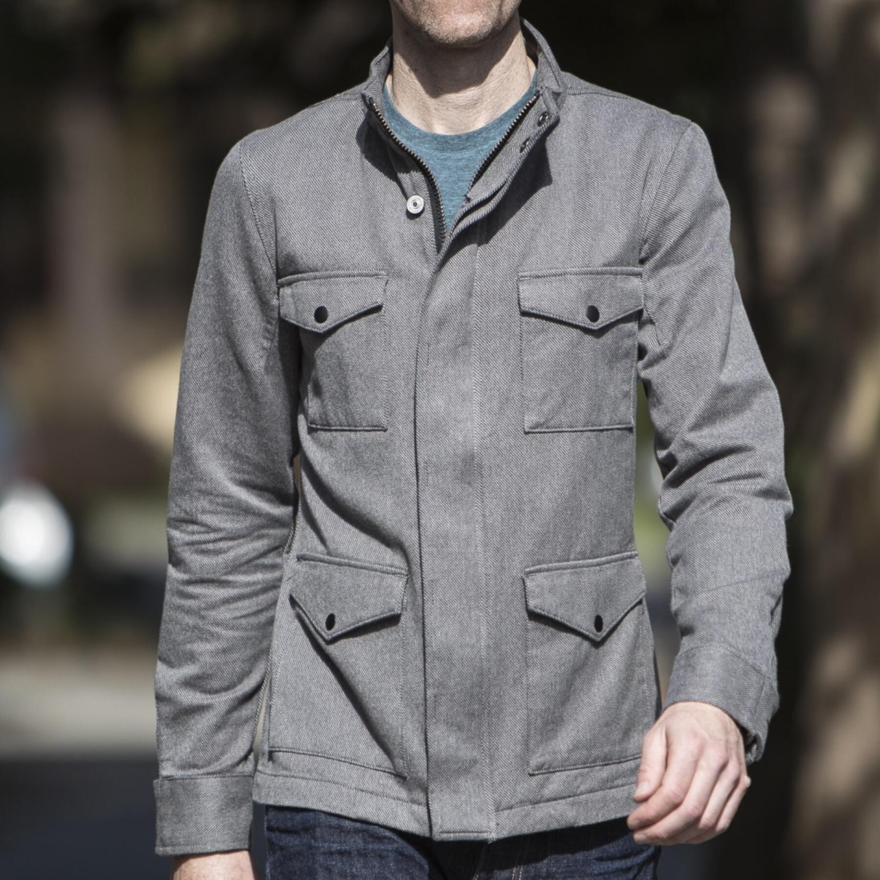 gustin field jacket - grey corkscrew twill
