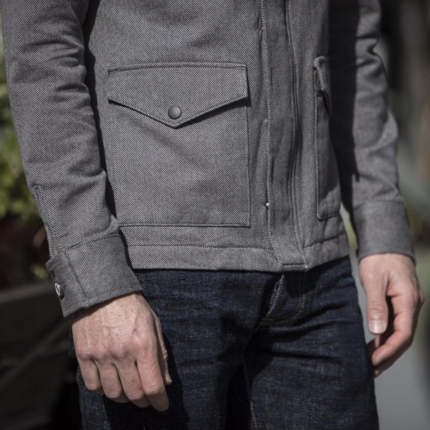 gustin field jacket - grey corkscrew twill