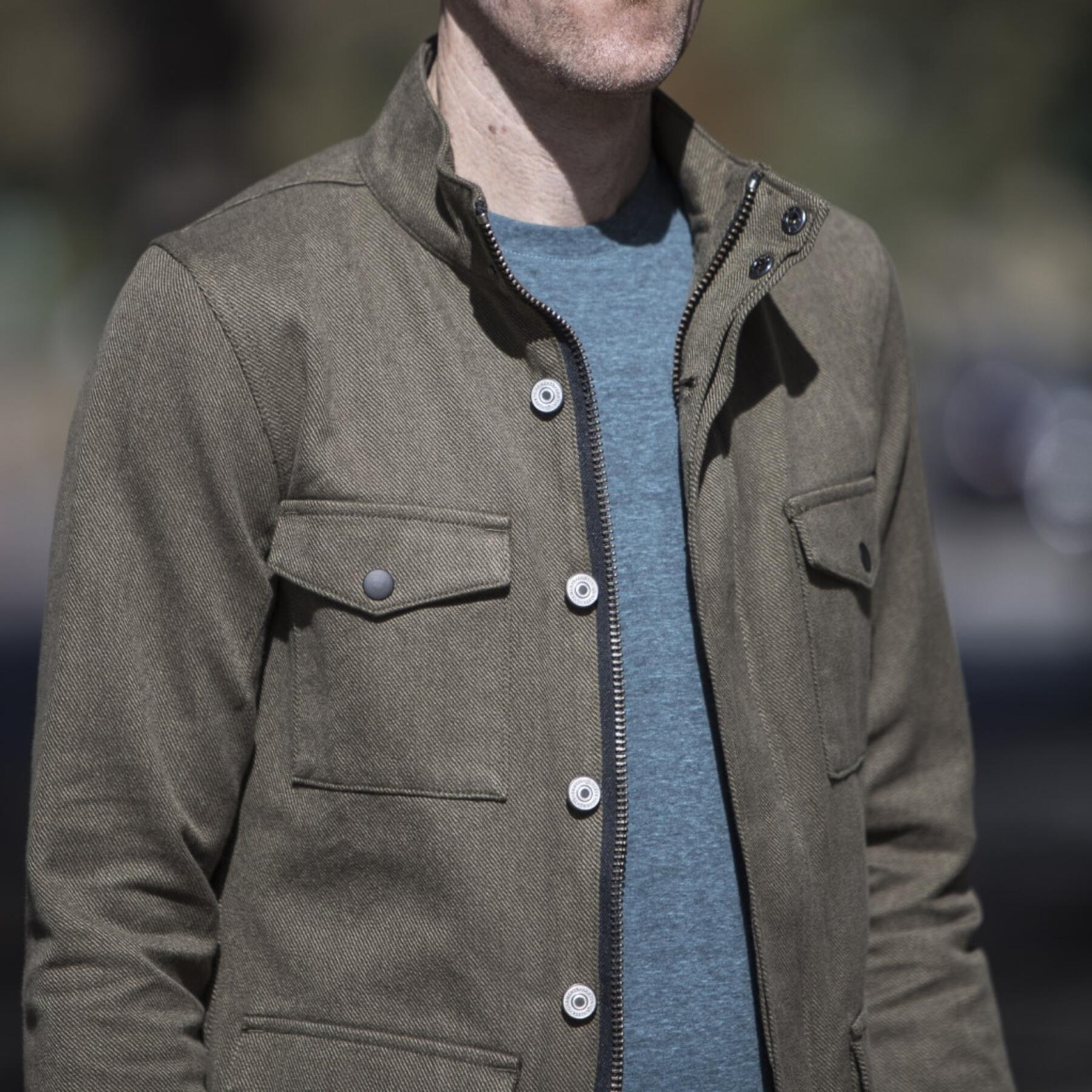 gustin field jacket - olive corkscrew twill