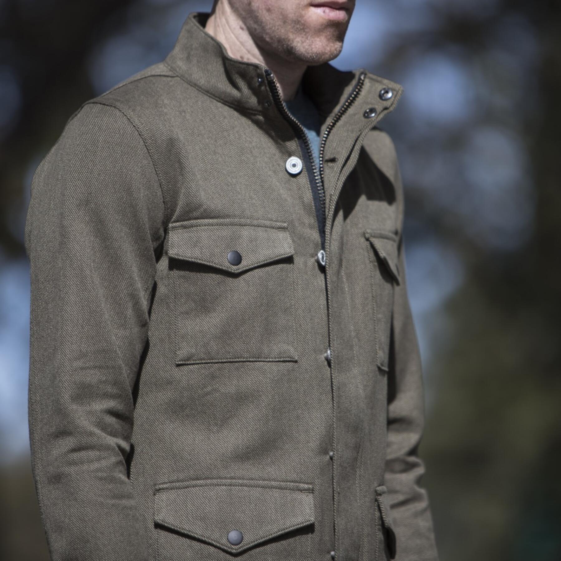 gustin field jacket - olive corkscrew twill
