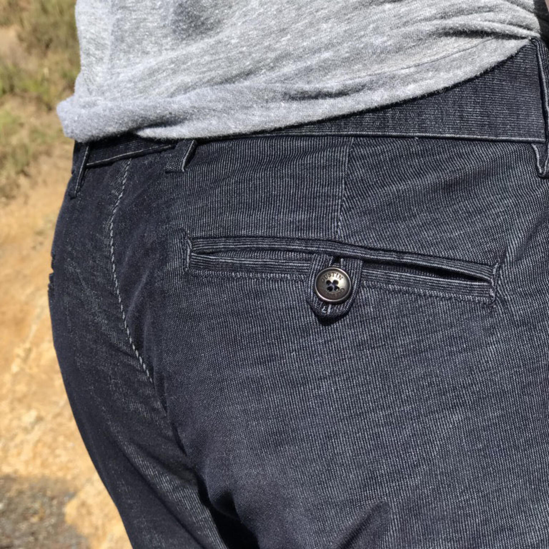 gustin #152 navy stretch corduroy chinos