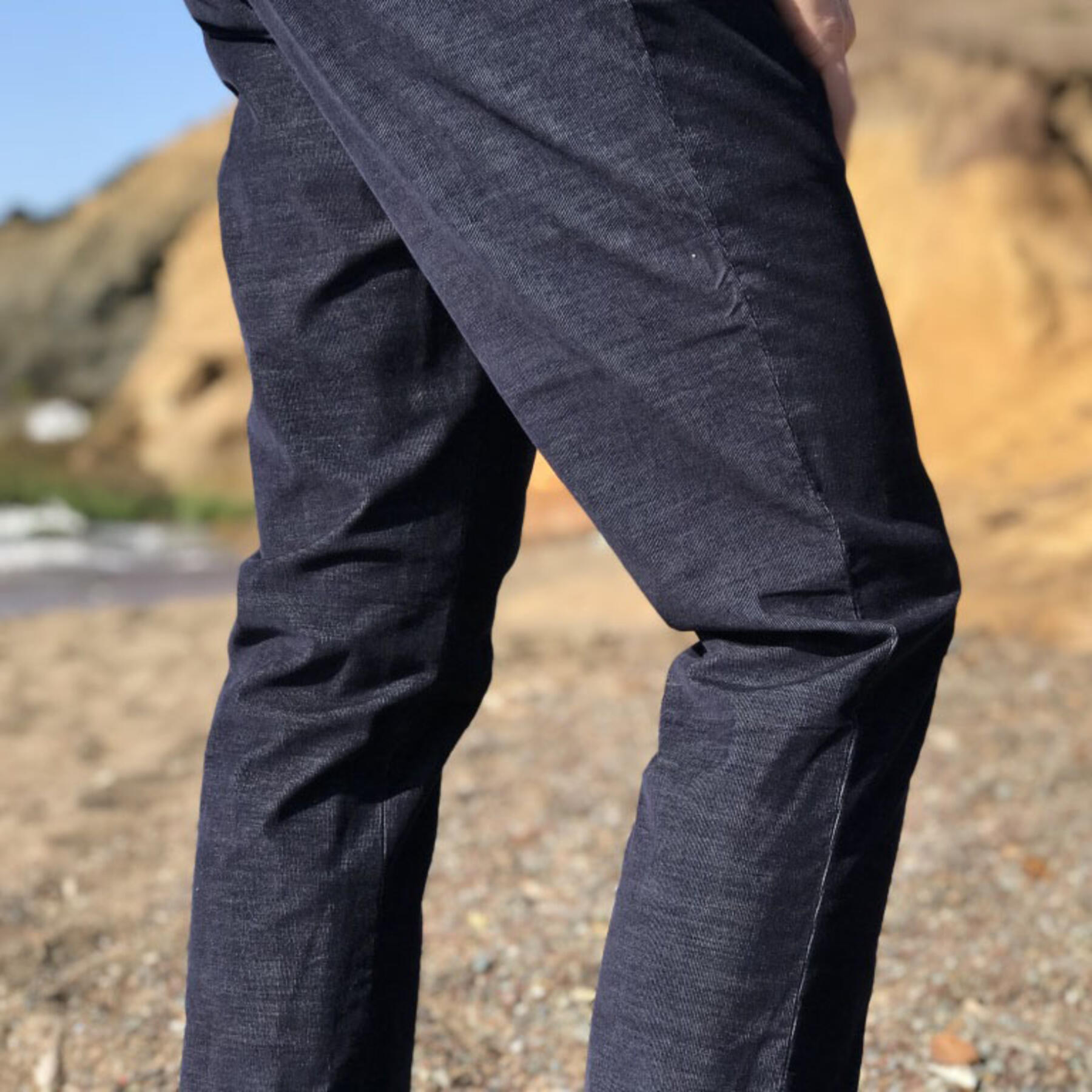 gustin #152 navy stretch corduroy chinos
