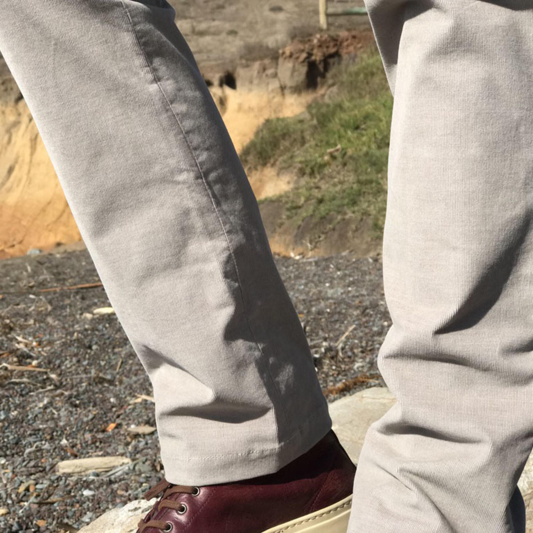 gustin #155 stone stretch corduroy chinos