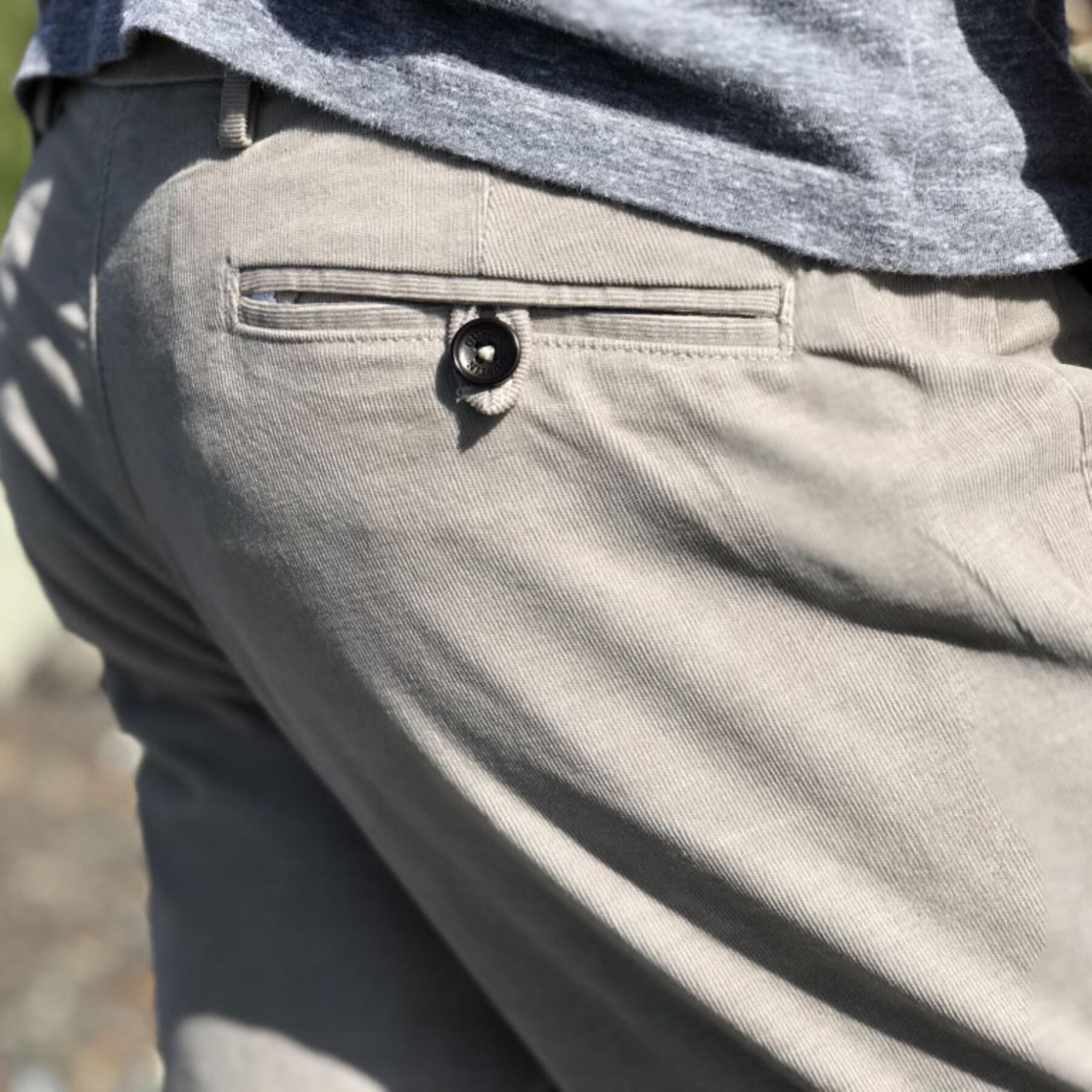 gustin #155 stone stretch corduroy chinos