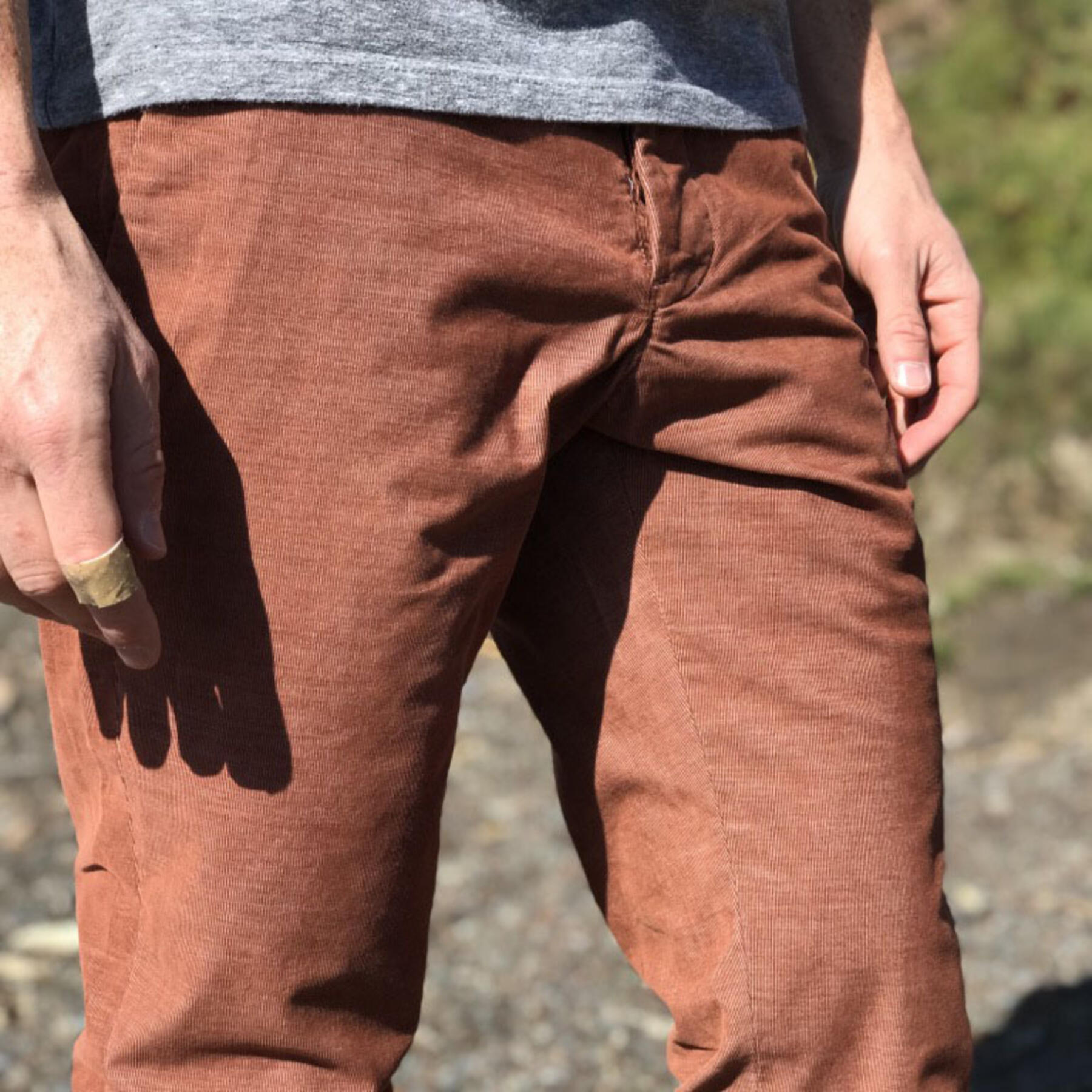 gustin #156 rust stretch corduroy chinos